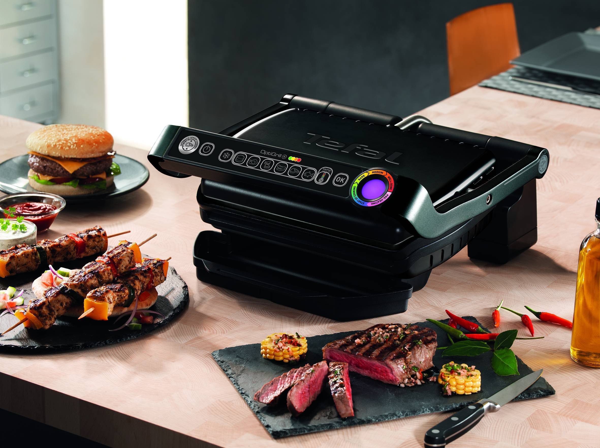 Elektromos grill Tefal OptiGrill+ Snacking & Baking GC714834 Fekete