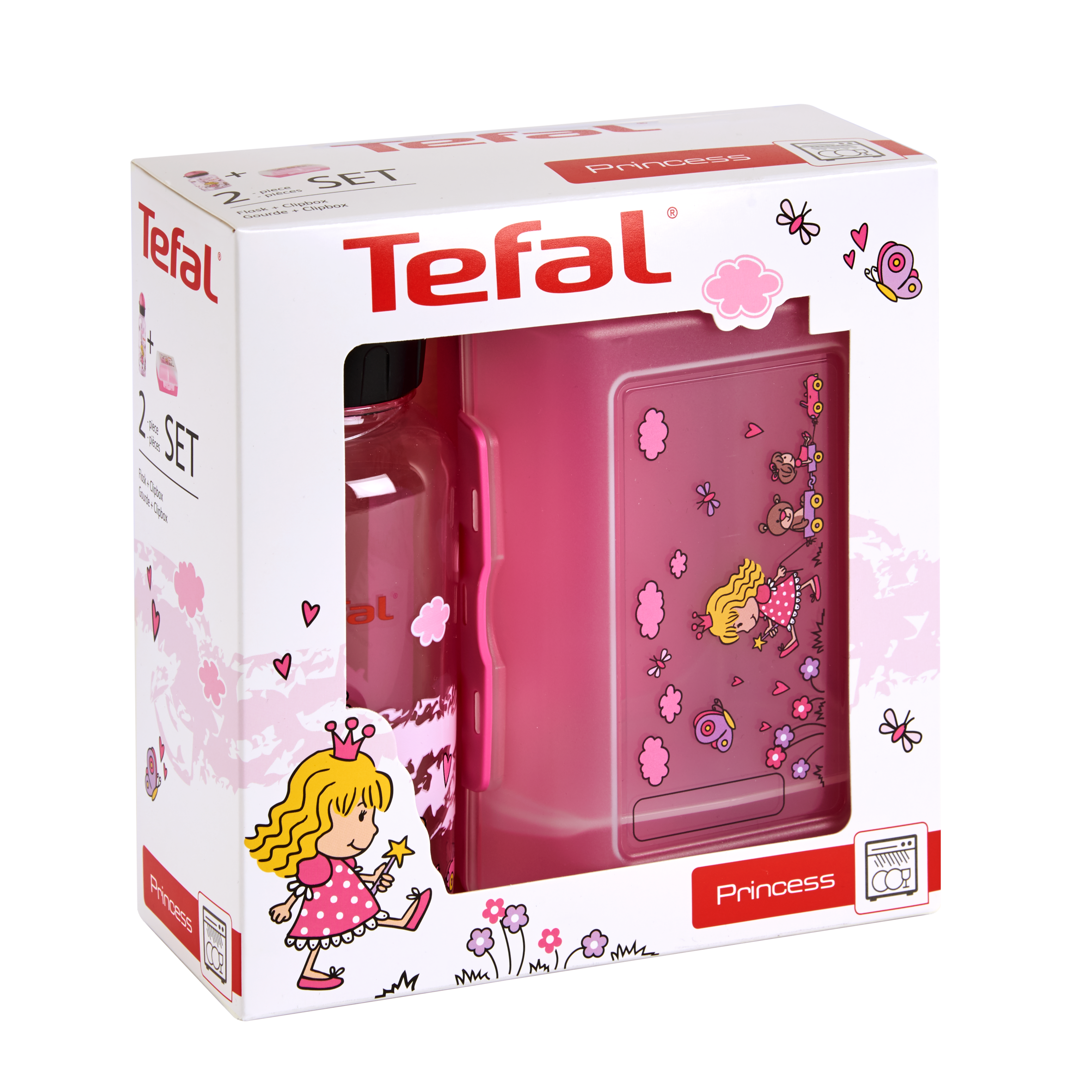 Gyerekkészlet Tefal Kids üvegek és üvegek Tritan 0,4 l K3169114 rózsaszín hercegnő