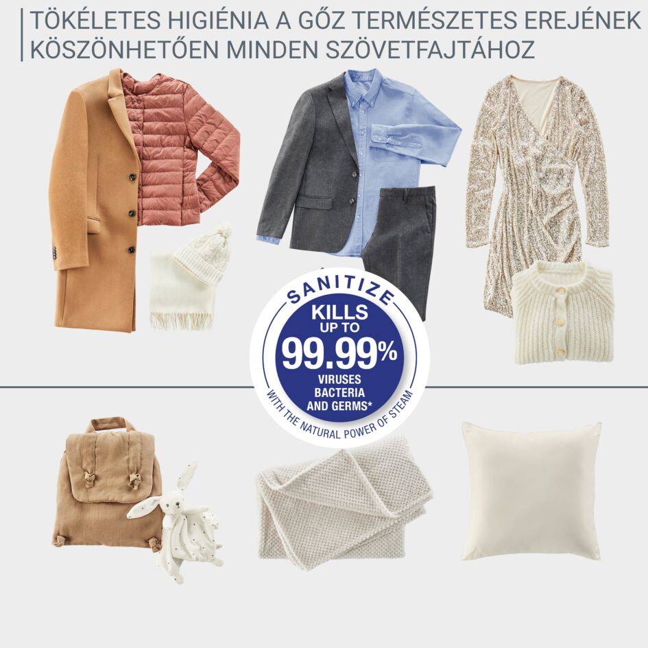 Higiénikus tisztítást és automatikus vasalást biztosító Care for You First YT2020E0