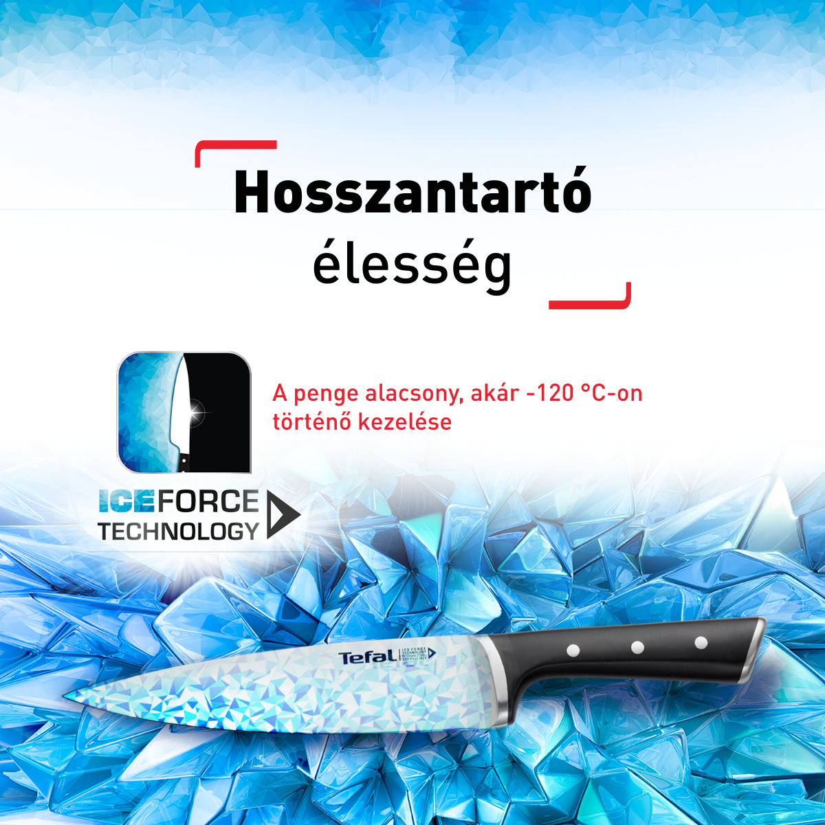 Konyhakés Tefal Ice Force K2320214 Rozsdamentes/Fekete 20 cm