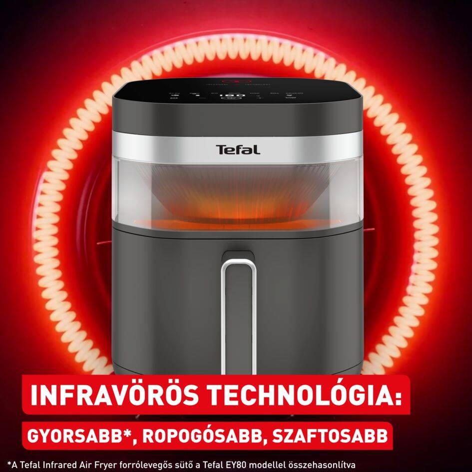 EY832HE0, Tefal EASY FRY INFRARED forrólevegős fritőz, 7 l, sötétszürke