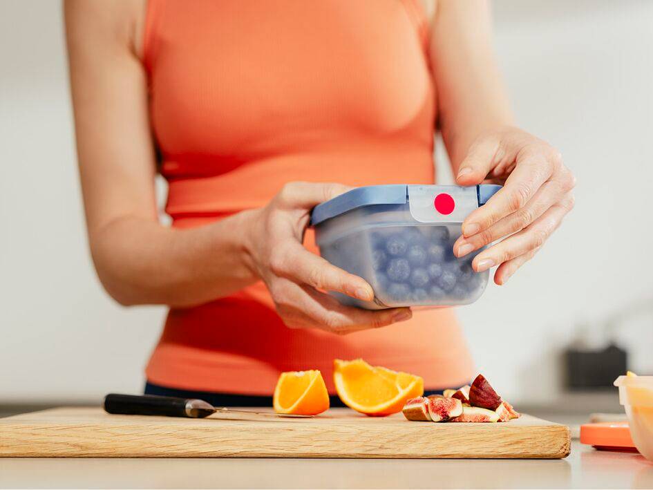 N1230510 OneClick élelmiszer-tároló dobozok 3 x 0,5 l kék