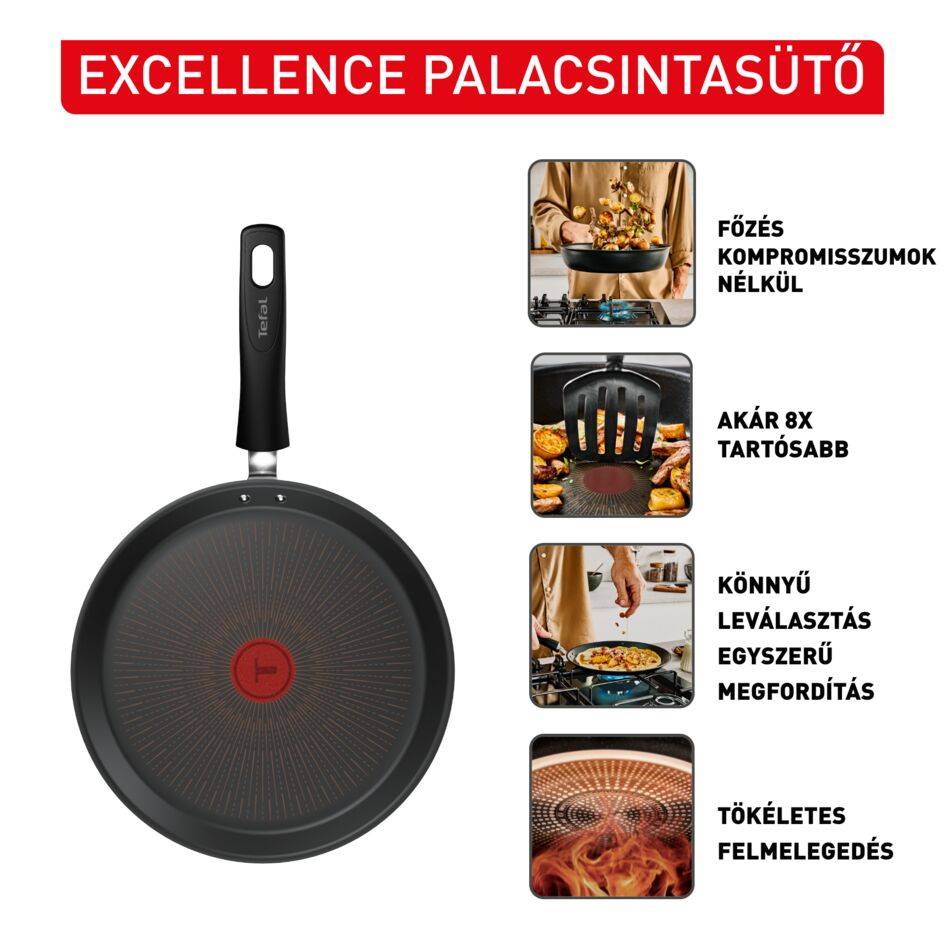 G3203832 Excellence tapadásmentes palacsintasütő, Tefal, 25 cm