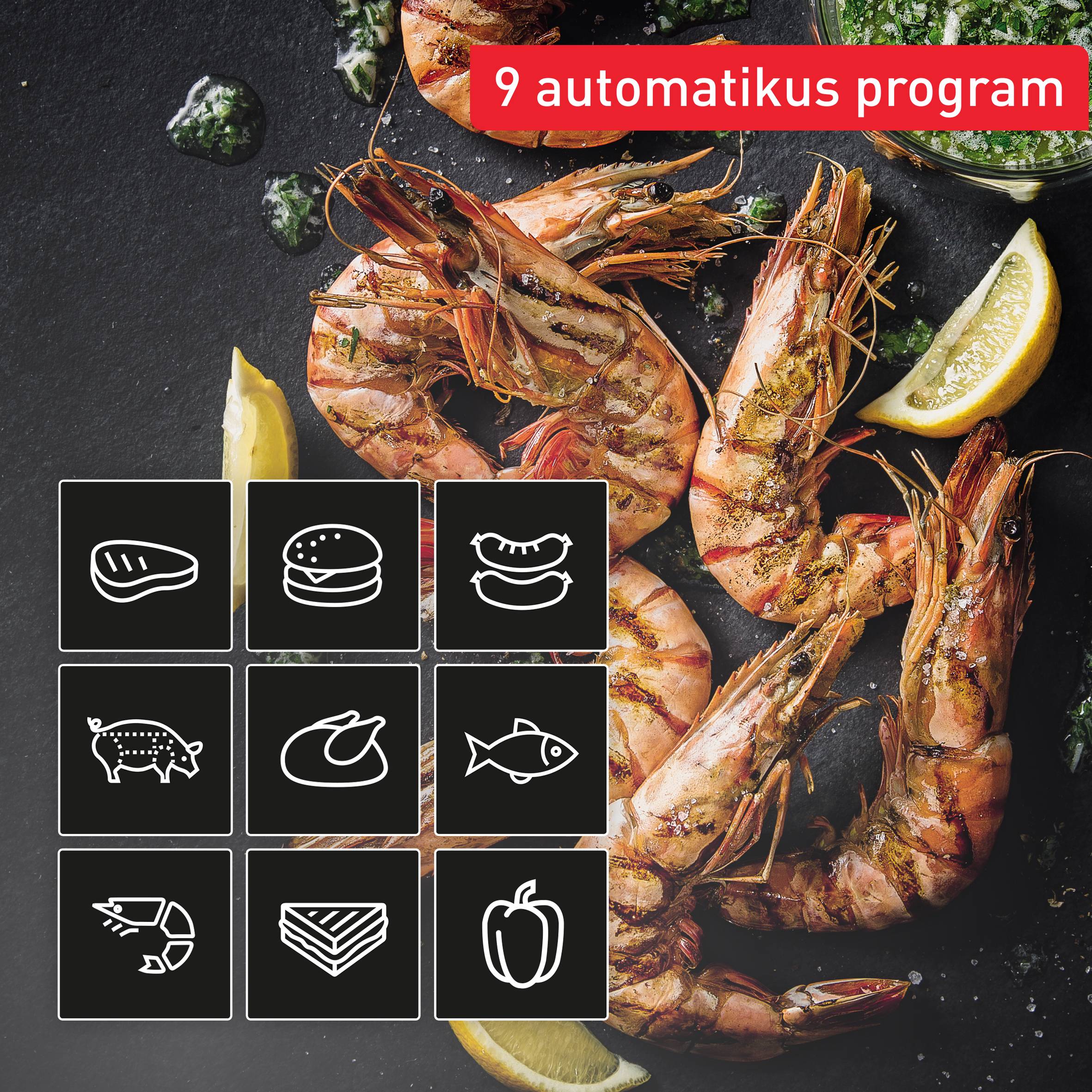 Elektromos grill Tefal OptiGrill 4az1-ben Inox GC774D30 Ezüst/Fekete