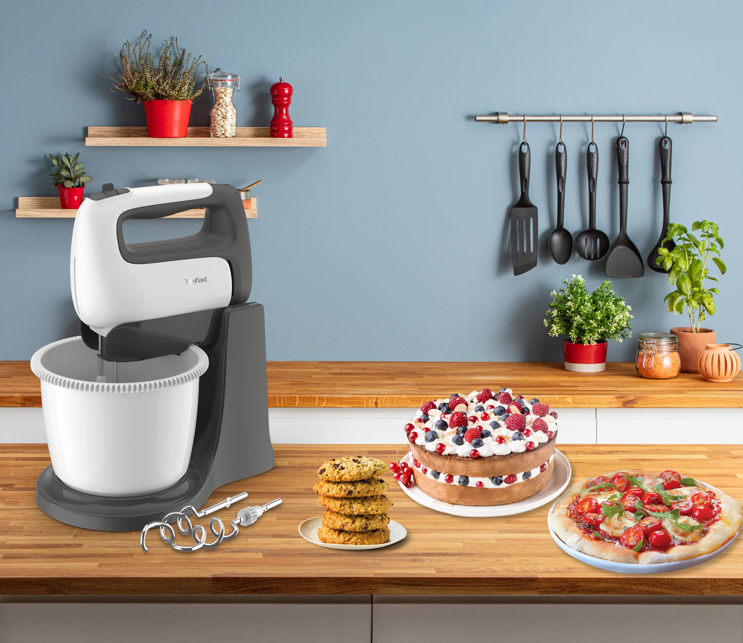 Kézi mixer tállal Tefal  Prep'Mix+ HT464138 Sötétszürke/Fehér