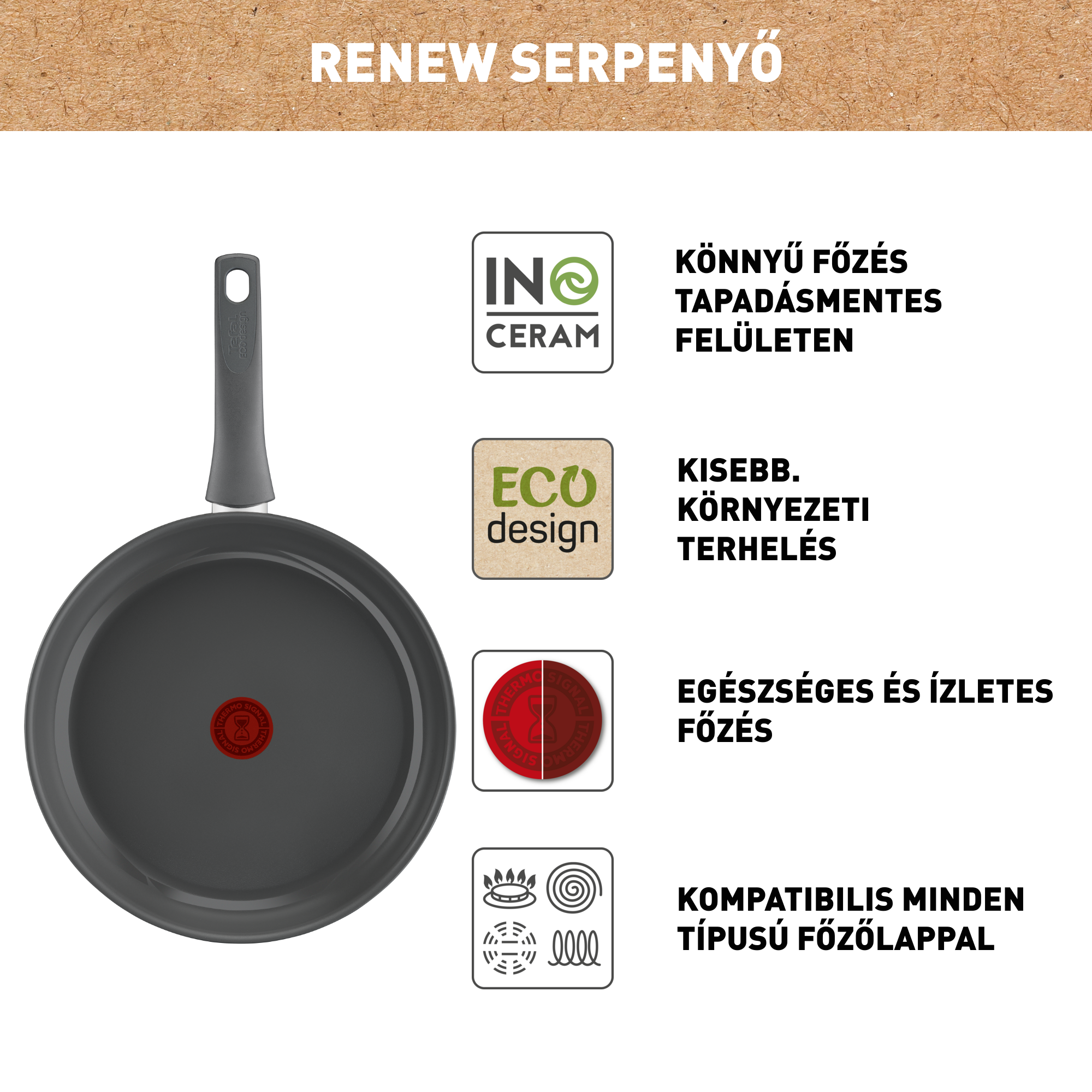 Serpenyő Tefal Renewal C4260643 28 cm Kerámia