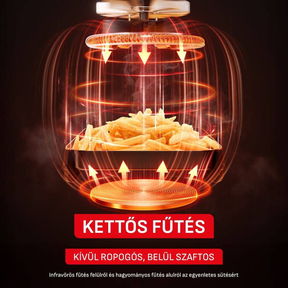 EY832HE0, Tefal EASY FRY INFRARED forrólevegős fritőz, 7 l, sötétszürke