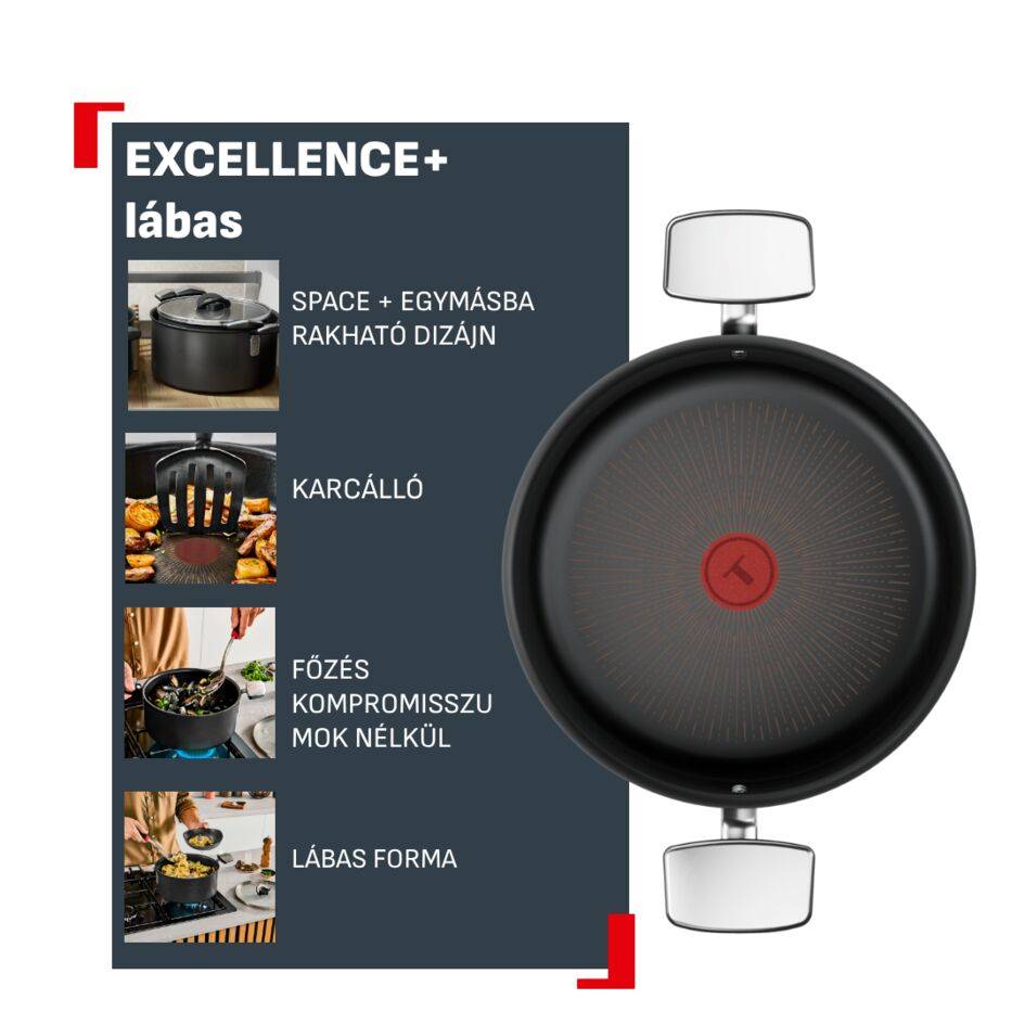 G3284443 Excellence+ lábas fedővel, Tefal, 20 cm