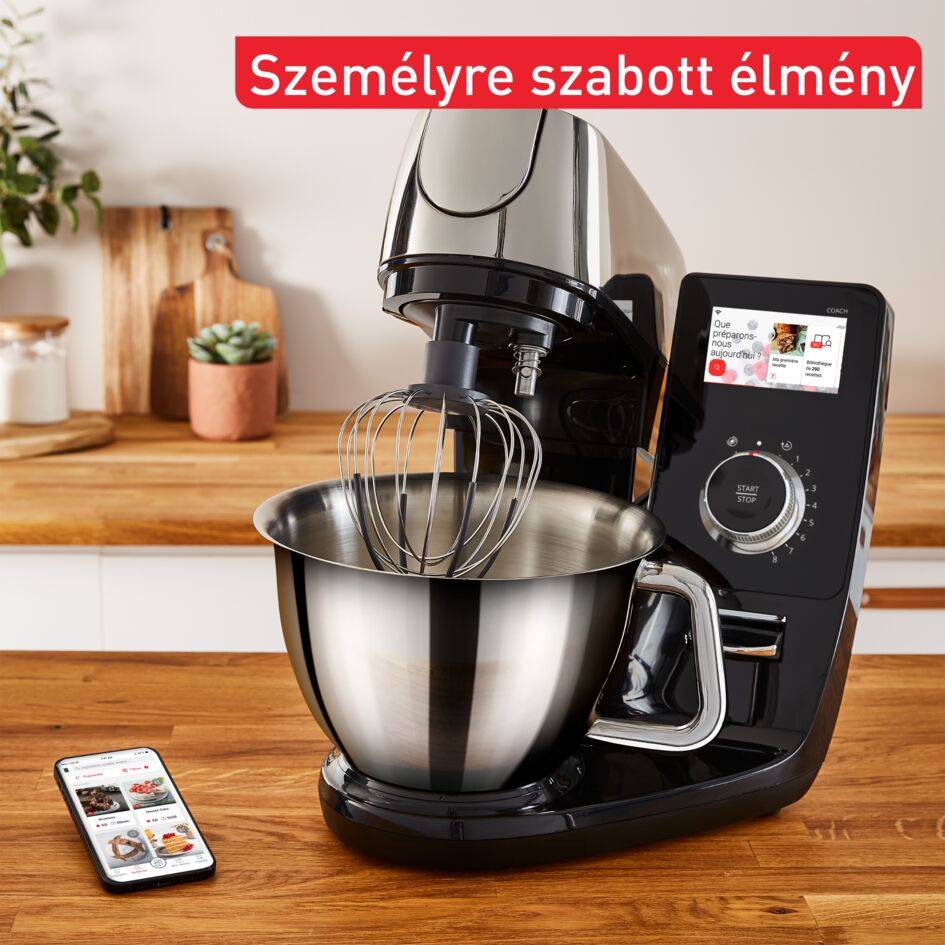 Konyhai robotgép Tefal i-Coach Touch, mérleggel QB951838 fekete/ezüst