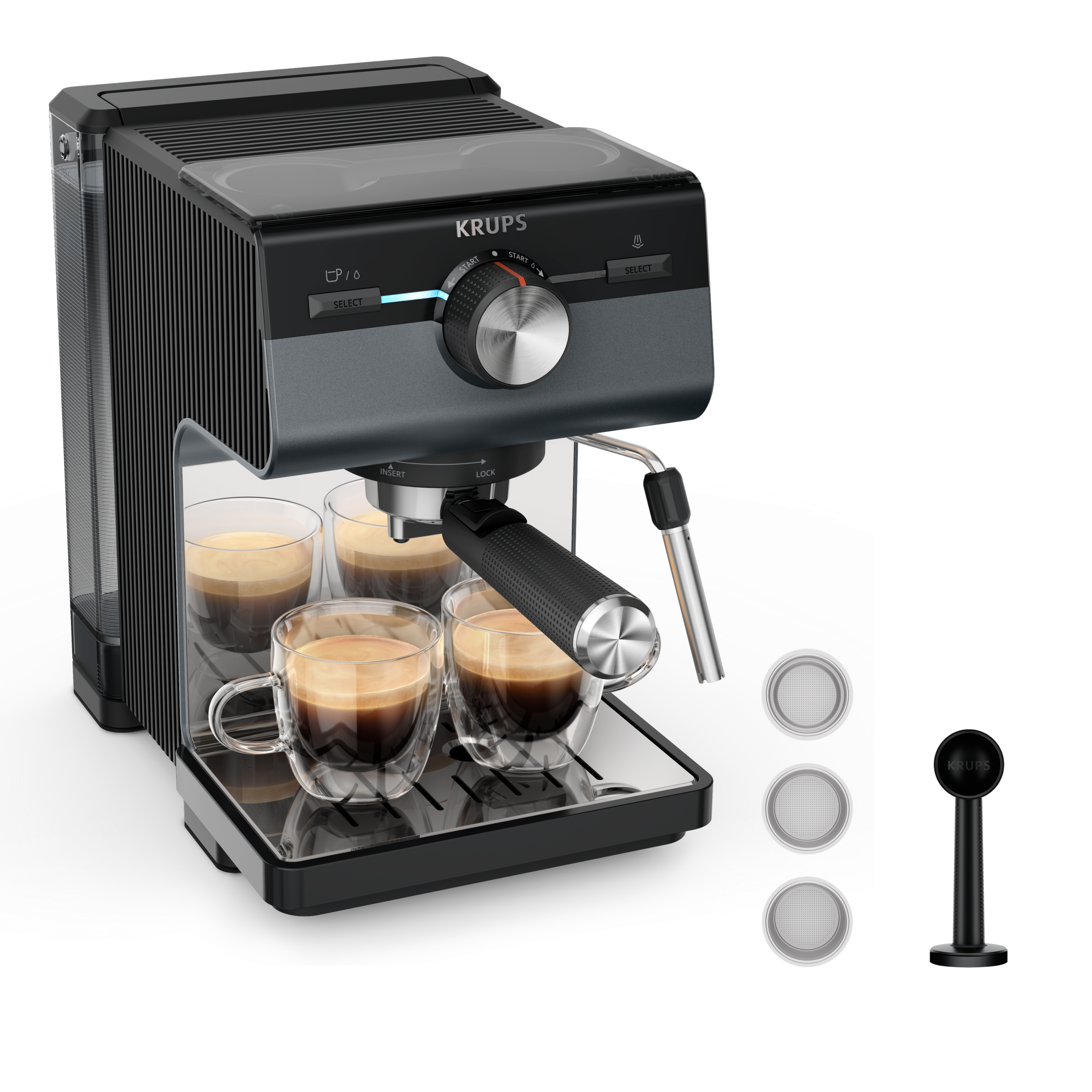 Karos kávéfőző KRUPS Authentic+ XP384G10 sötétszürke