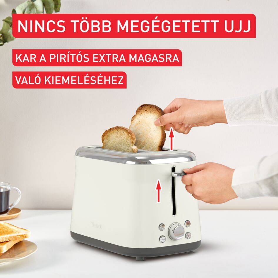 Tefal Collection retro kenyérpirító, rozsdamentes acél krémszínű TT720AE0