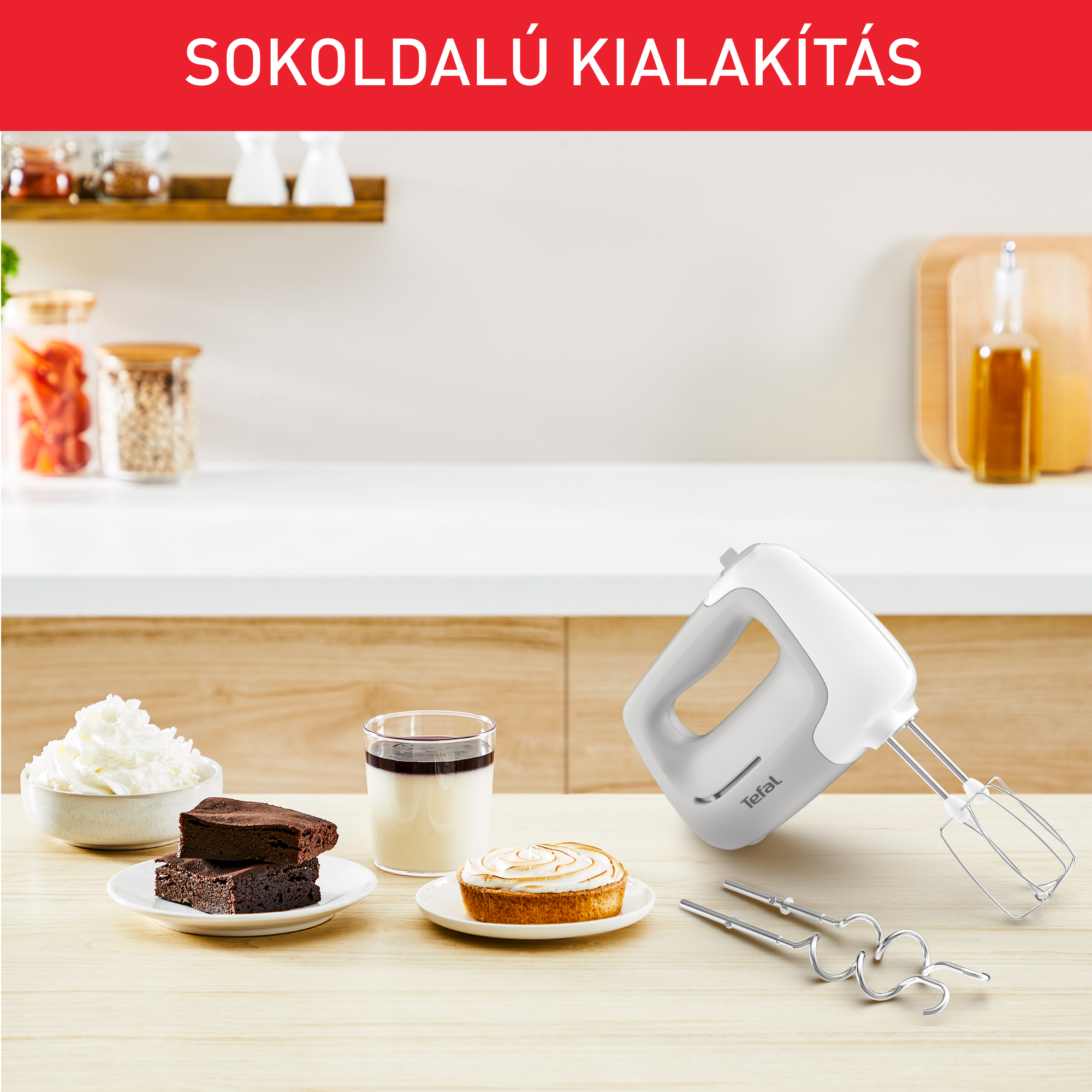 Kézi mixer Tefal Prep'Mix+ HT450B38 Világosszürke/Fehér