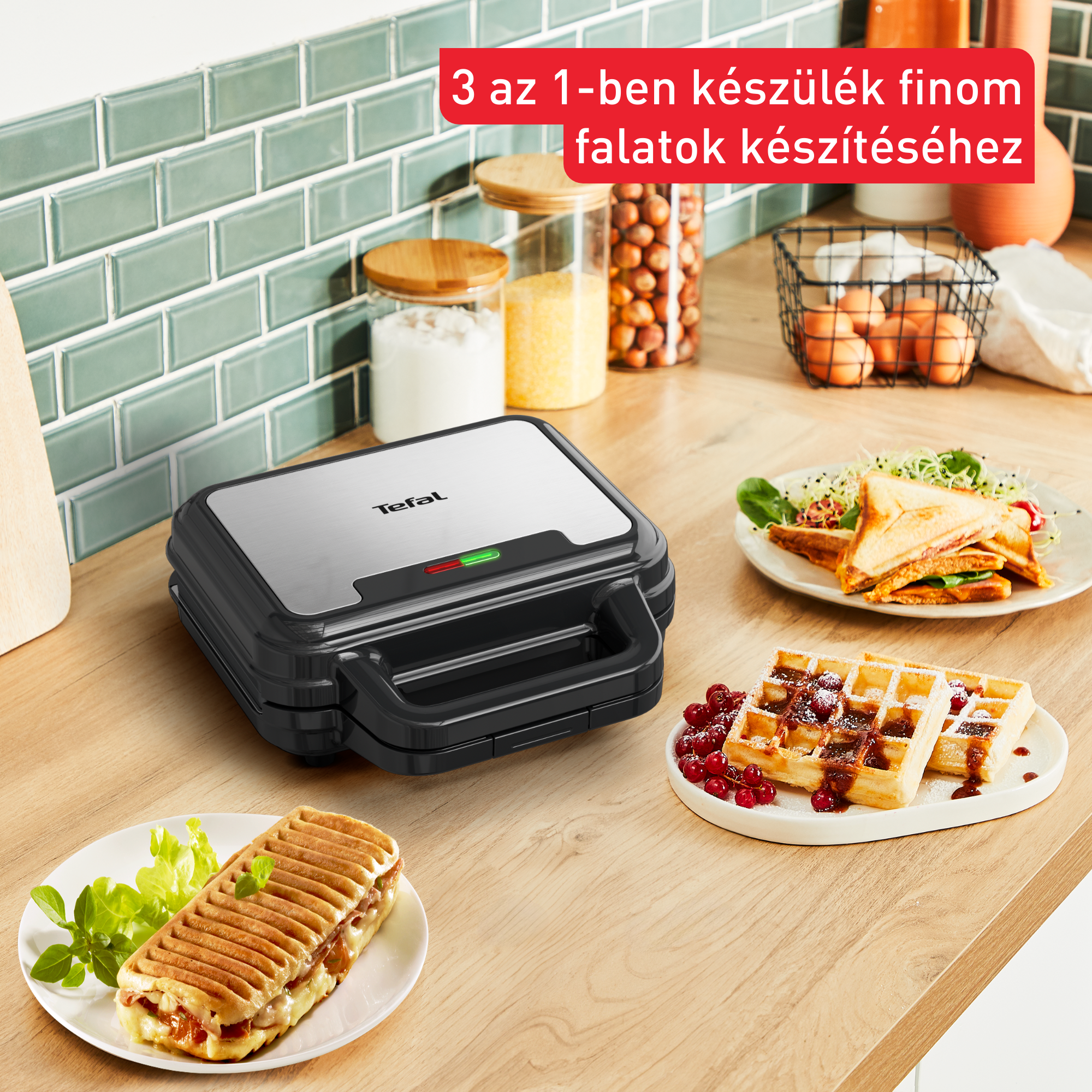 Tefal szendvicssütő UltraCompact 3 az 1-ben SW383D10 Rozsdamentes/Fekete