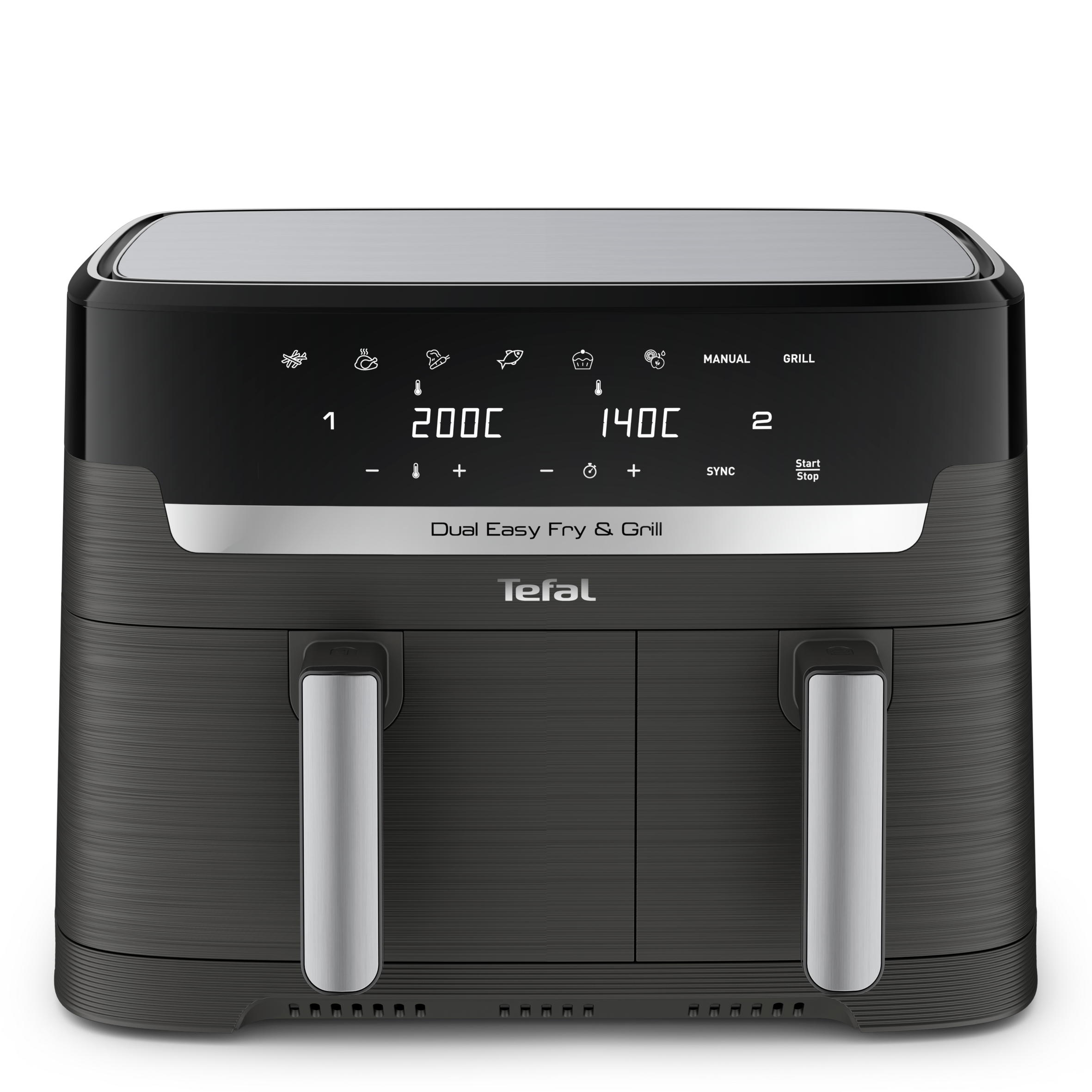 Forrólevegős fritőz Tefal Dual Easy Fry & Grill EY905B10 Fekete