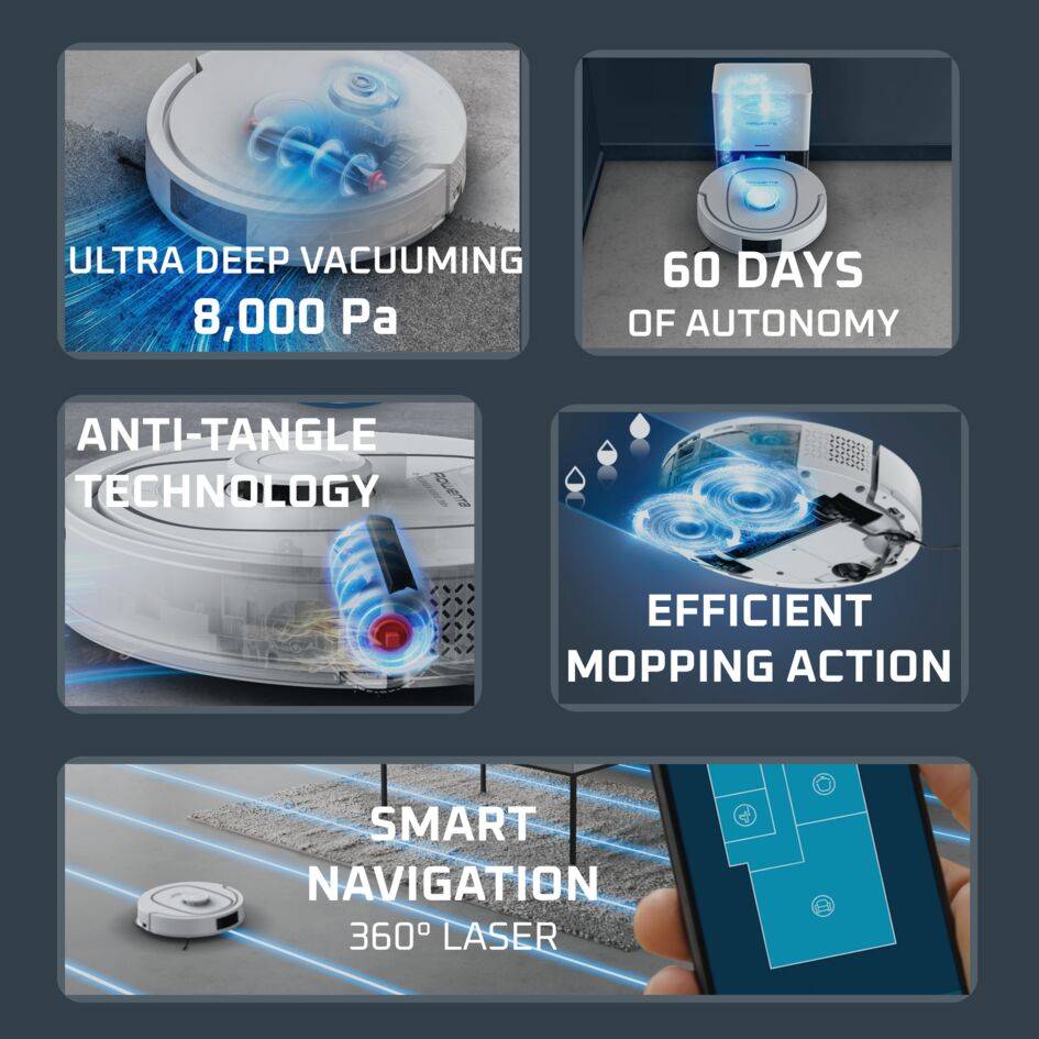 RR89U7E0 X-PLORER S380+ Animal 8000 Pa Auto Empty robotporszívó, Rowenta