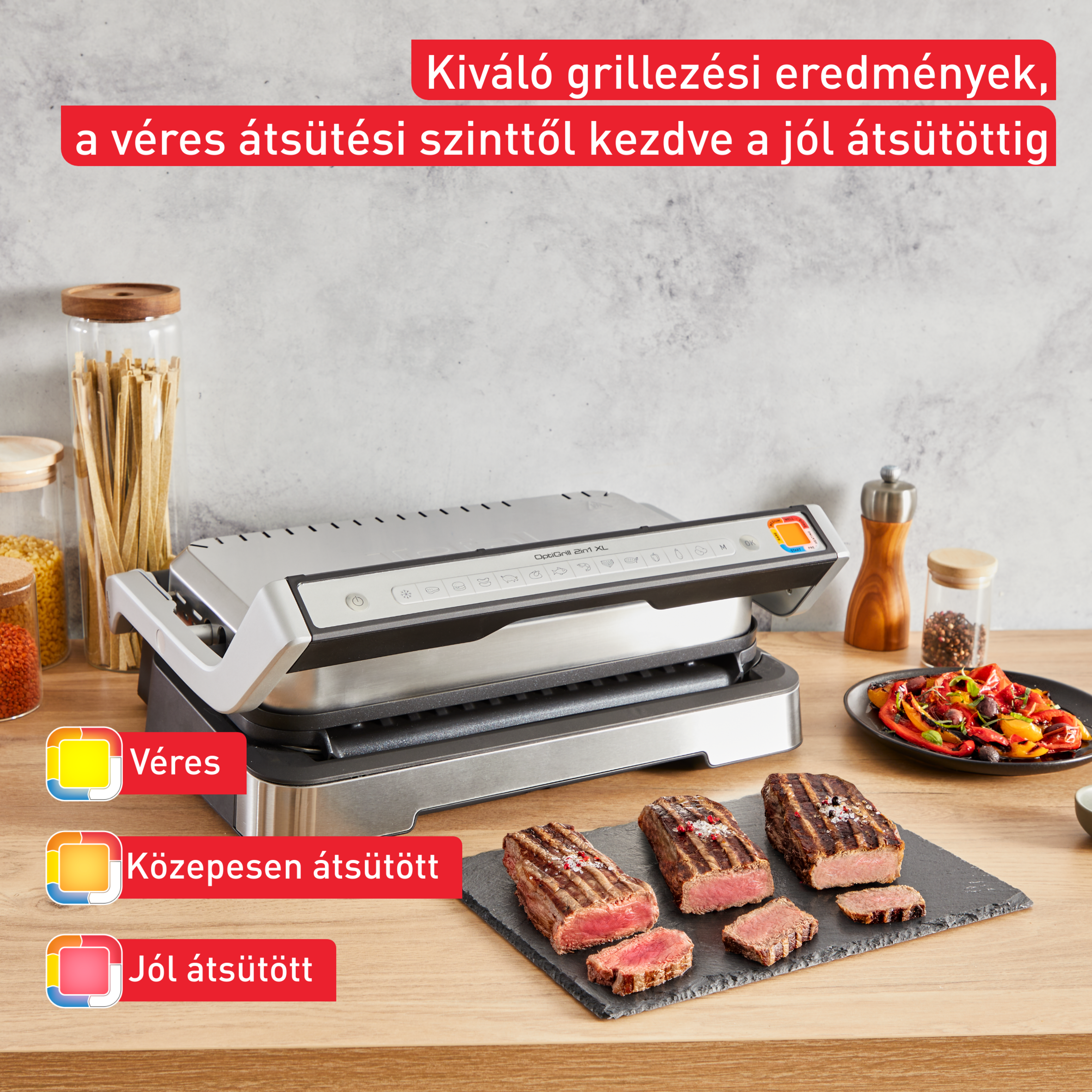 Okos elektromos grillsütő Tefal OptiGrill GC7P0810