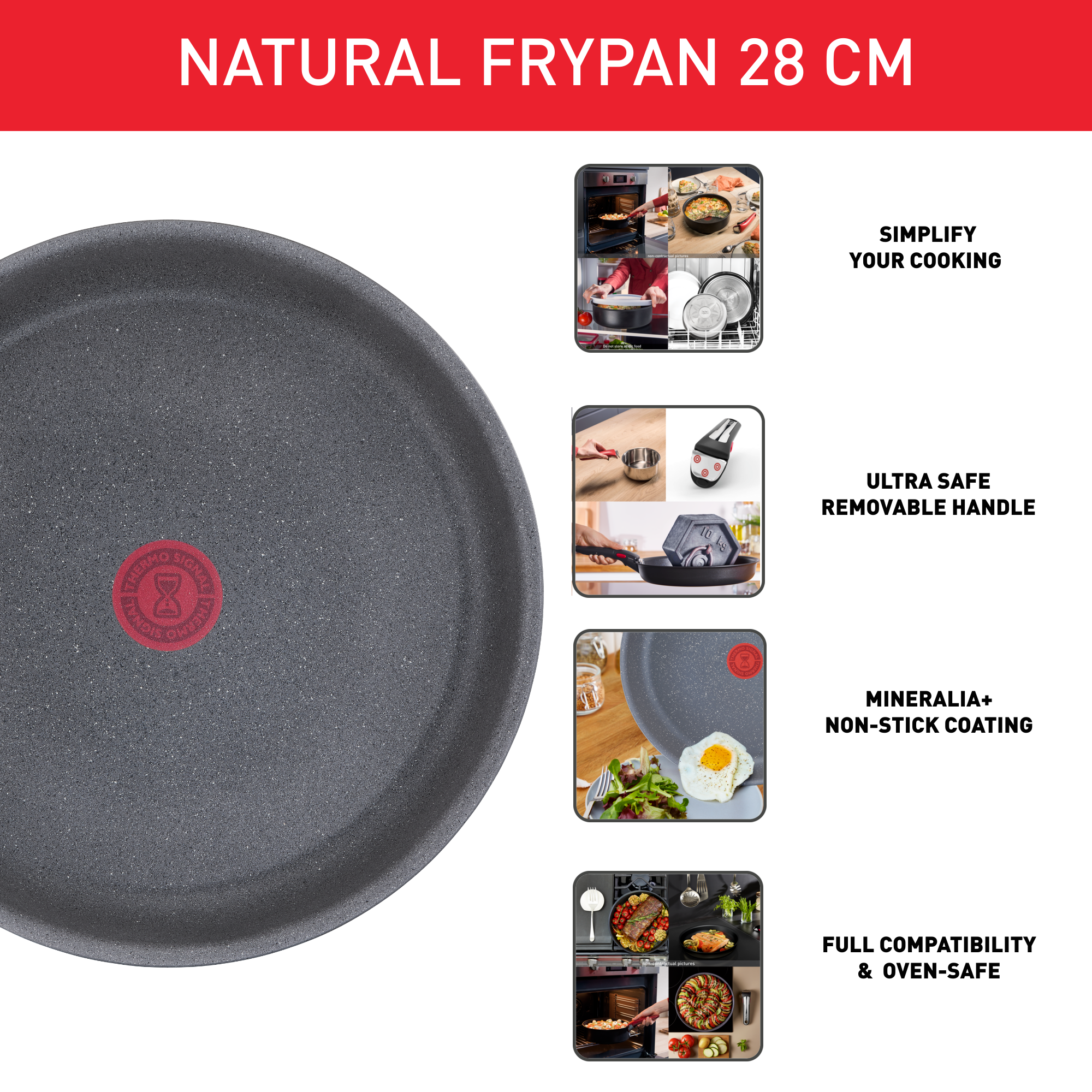 Serpenyő Tefal Ingenio Natural Force L3960602 28 cm
