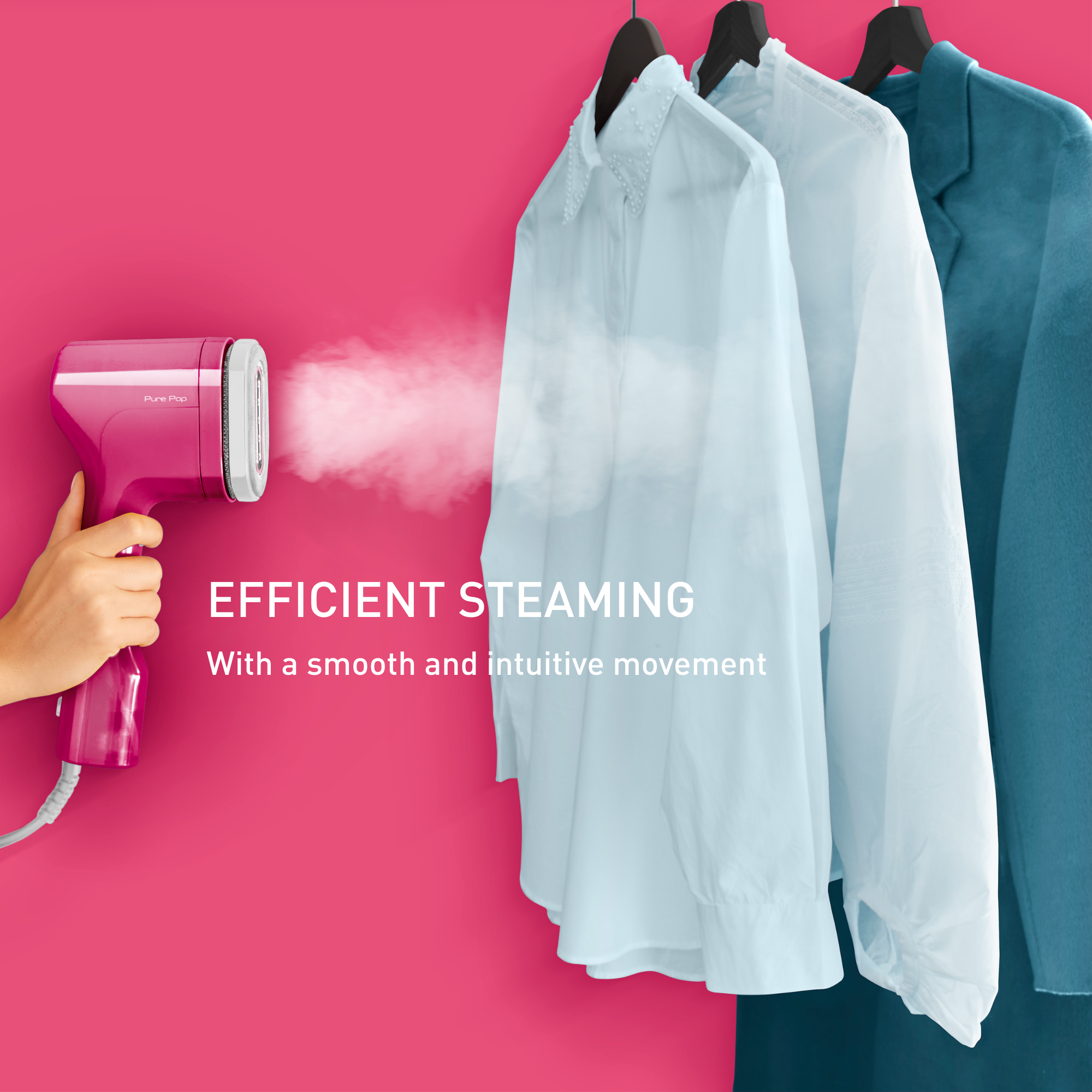 Kézi ruhagőzölő Tefal Pure Pop DT2023F0 Rózsaszín