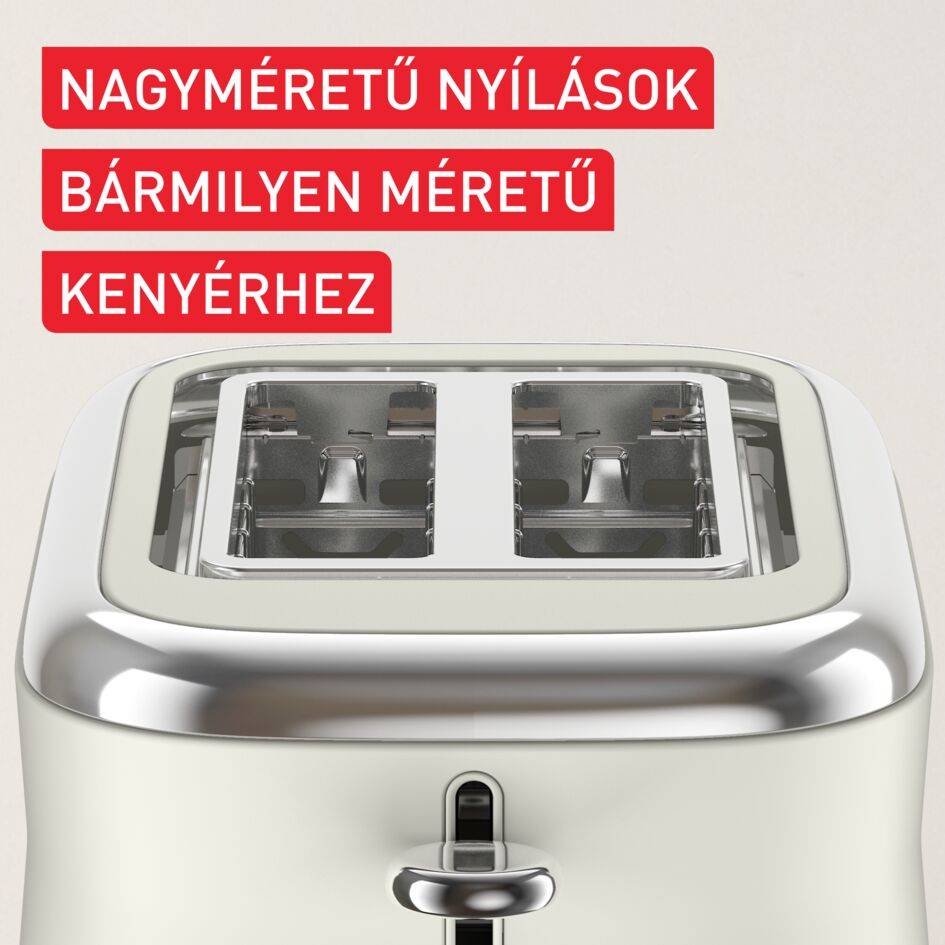Tefal Collection retro kenyérpirító, rozsdamentes acél krémszínű TT720AE0