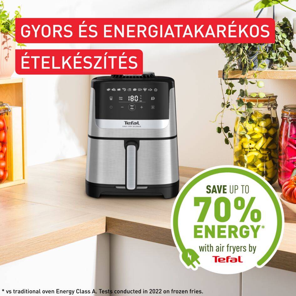 Csendes légkeveréses fritőz Tefal Easy Fry Silence EY552DE0 Rozsdamentes acél