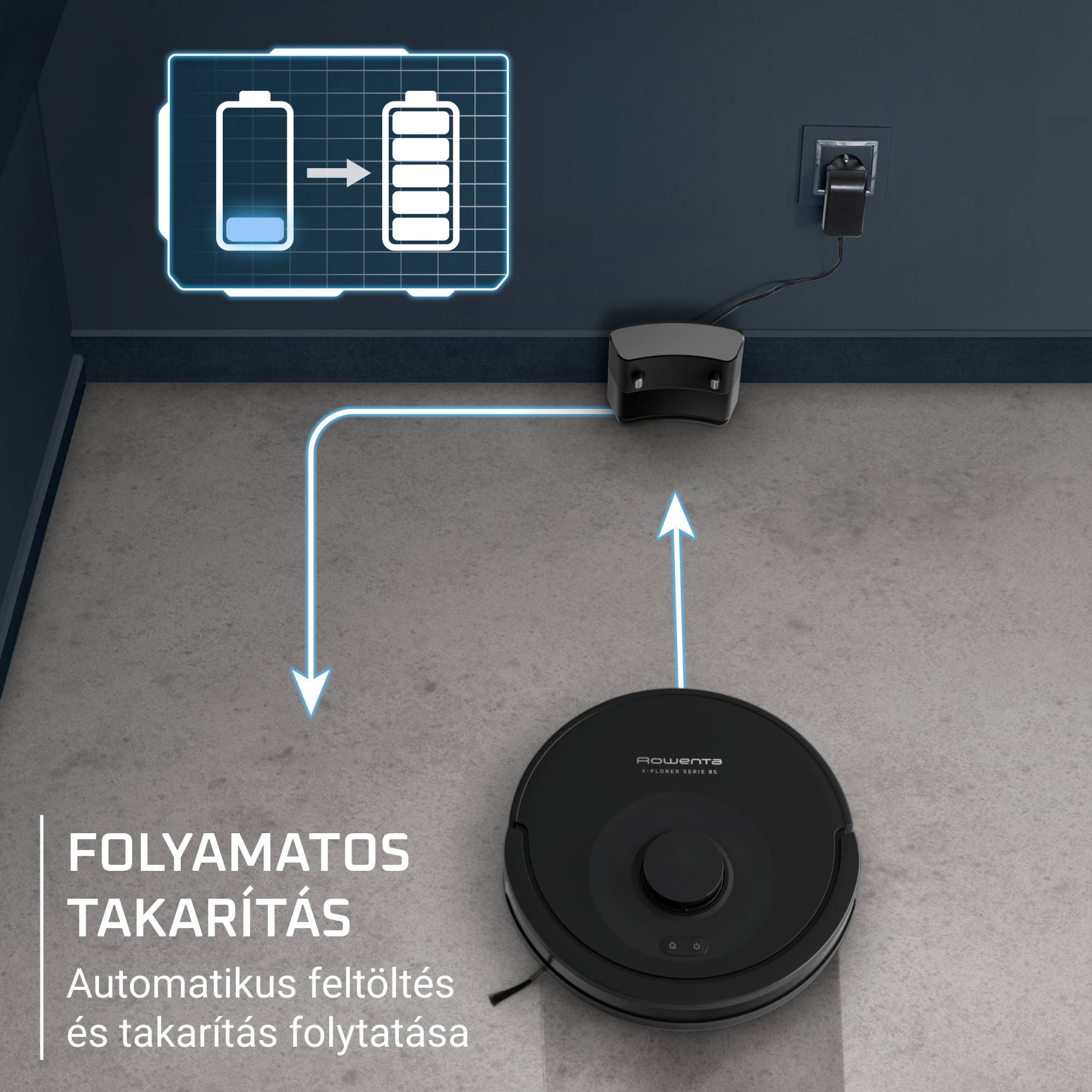 Rowenta X-PLORER S85 robotporszívó RR87C5WH