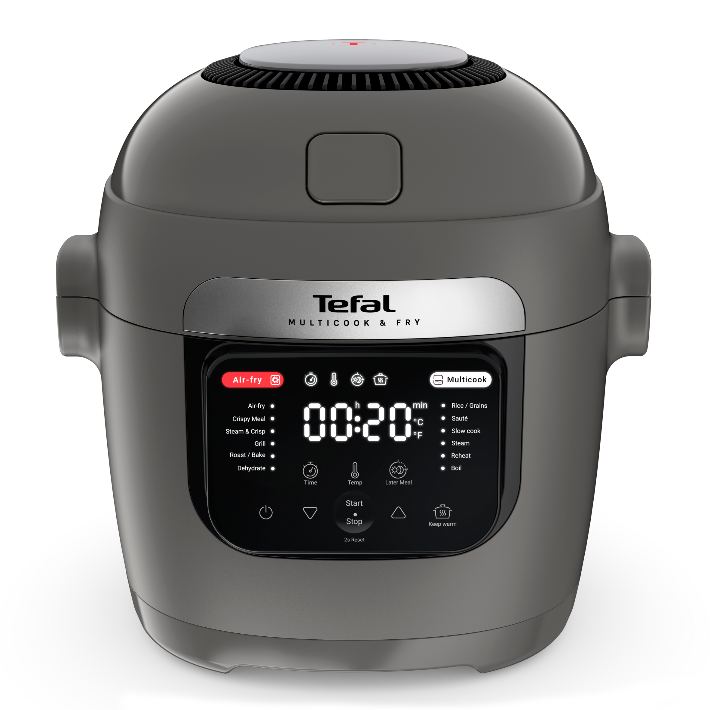 MY731BF0, Multifunkcionális edény és Tefal Multicook & Fry forrólevegős sütő, szürke