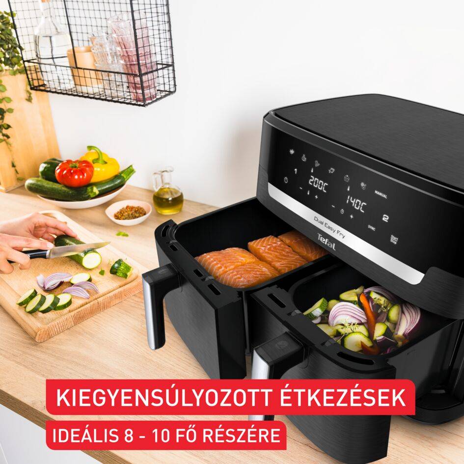 Tefal EY9428E0 Easy Fry Dual XXL légkeveréses fritőz 11 literes