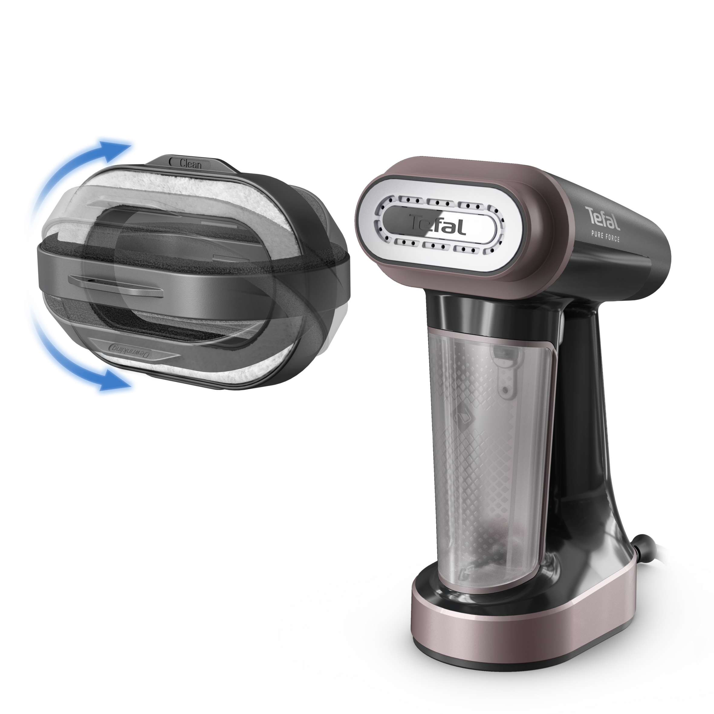 Pure Force ruhagőzölő, 3 az 1-ben gőzölés, vasalás és szöszmentesítés