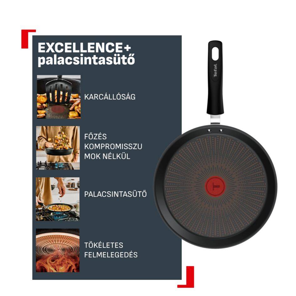 G3303802 Excellence+ palacsintasütő, Tefal, 25 cm