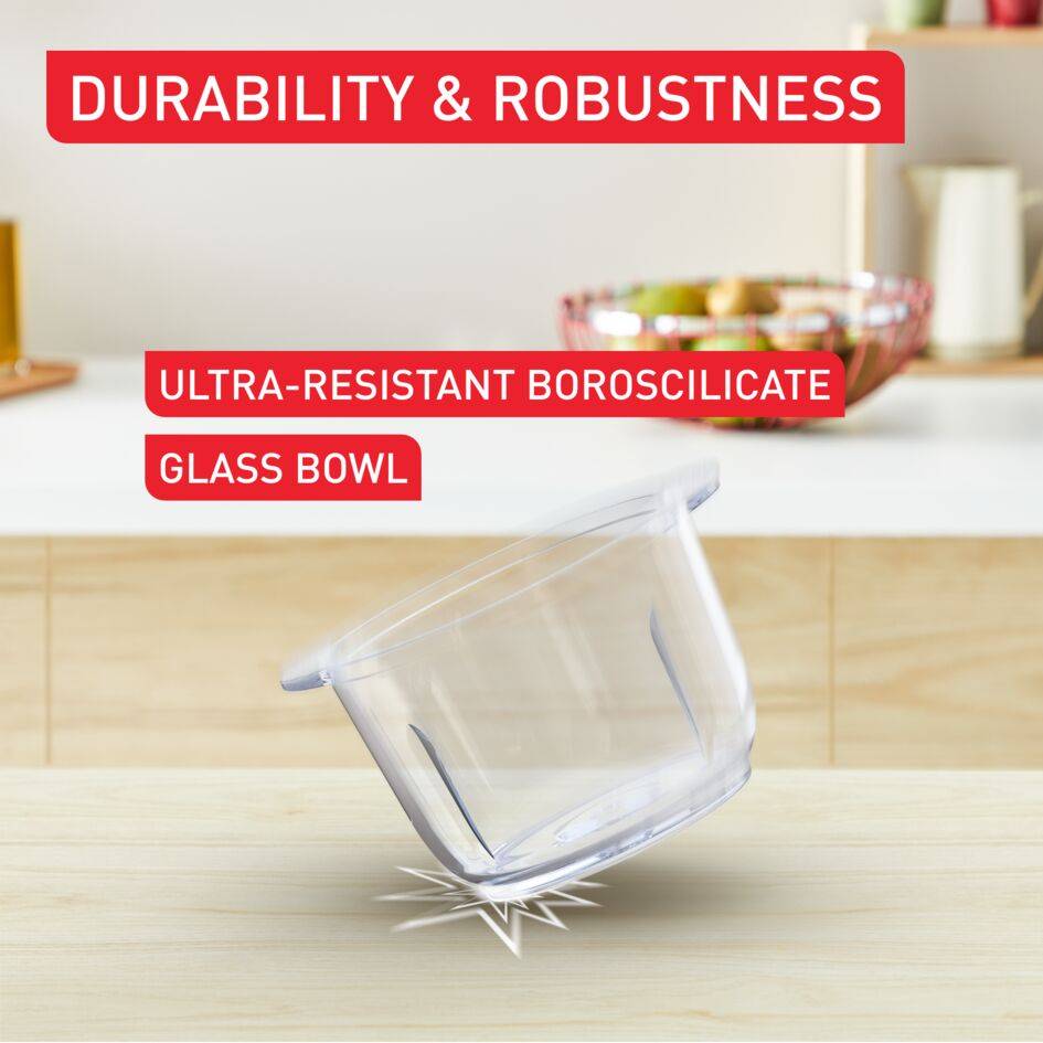 Choppeo elektromos aprítógép üvegedénnyel, 2 literes űrtartalom, boroszilikát üveg