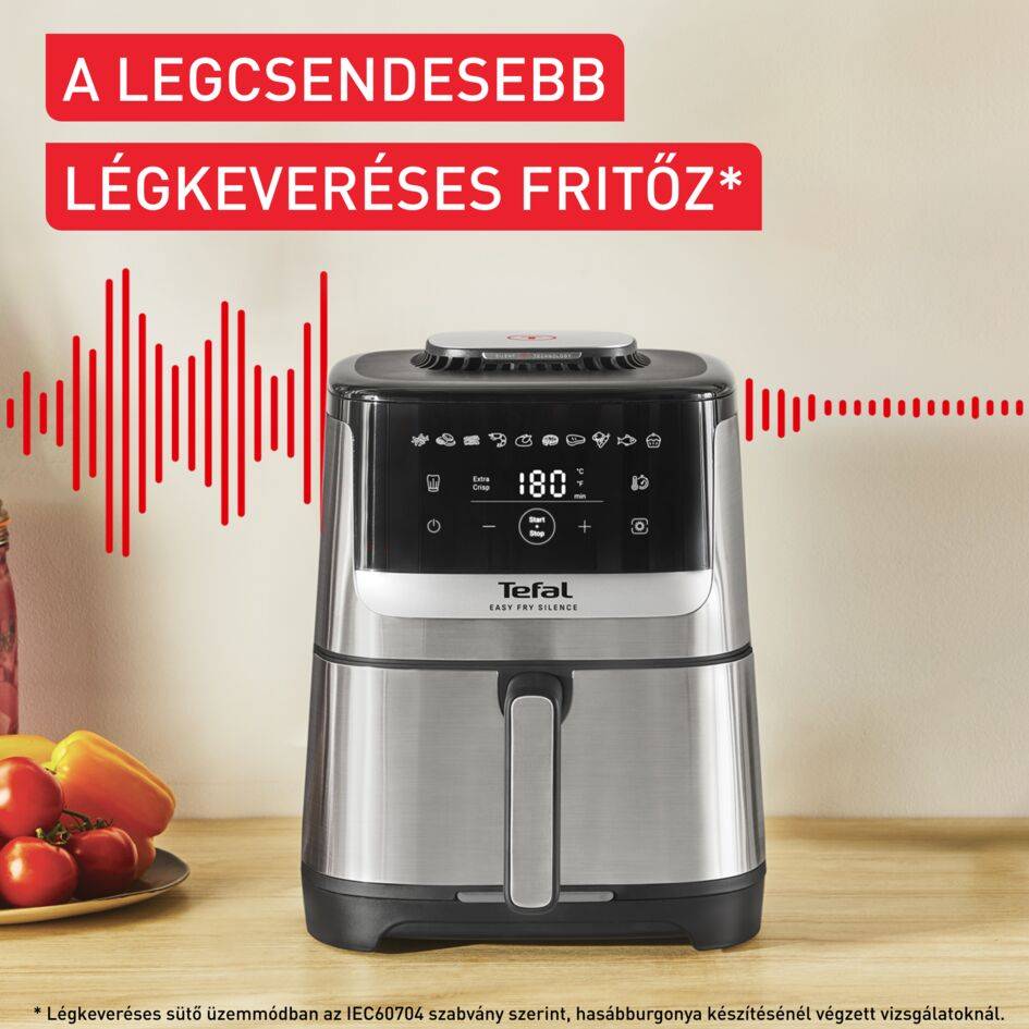 Csendes légkeveréses fritőz Tefal Easy Fry Silence EY552DE0 Rozsdamentes acél