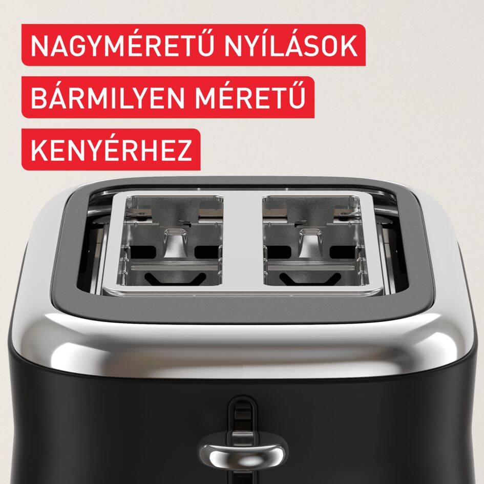 Tefal Collection retro kenyérpirító rozsdamentes acél fekete TT7208E0