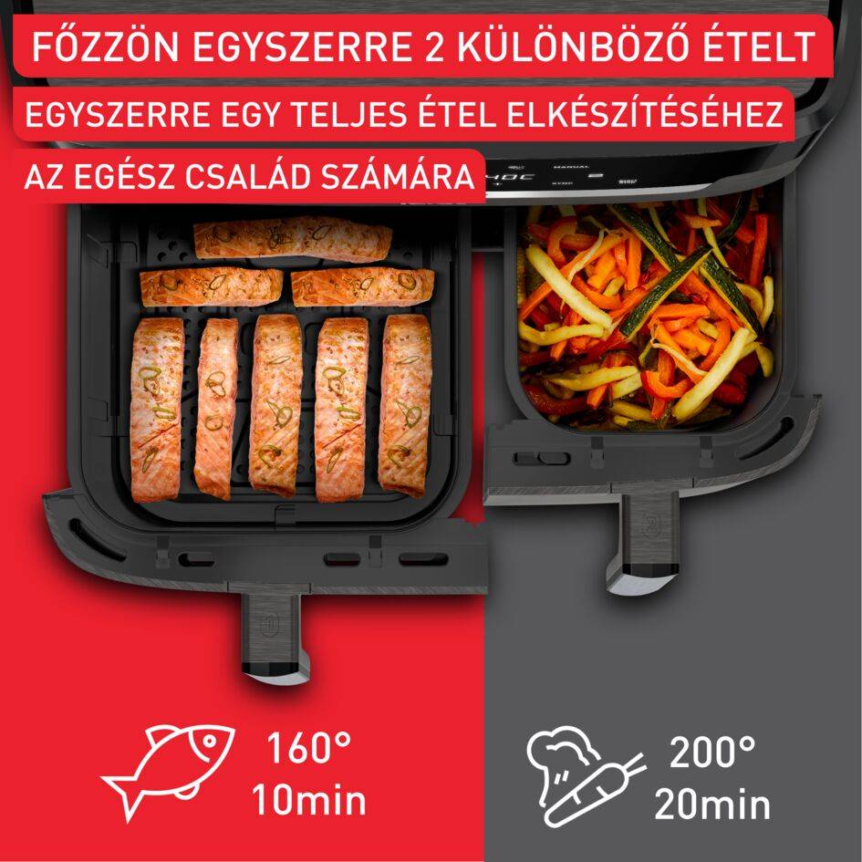 EY942HE0 Easy Fry Dual XXL légkeveréses fritőz Tefal 11 l