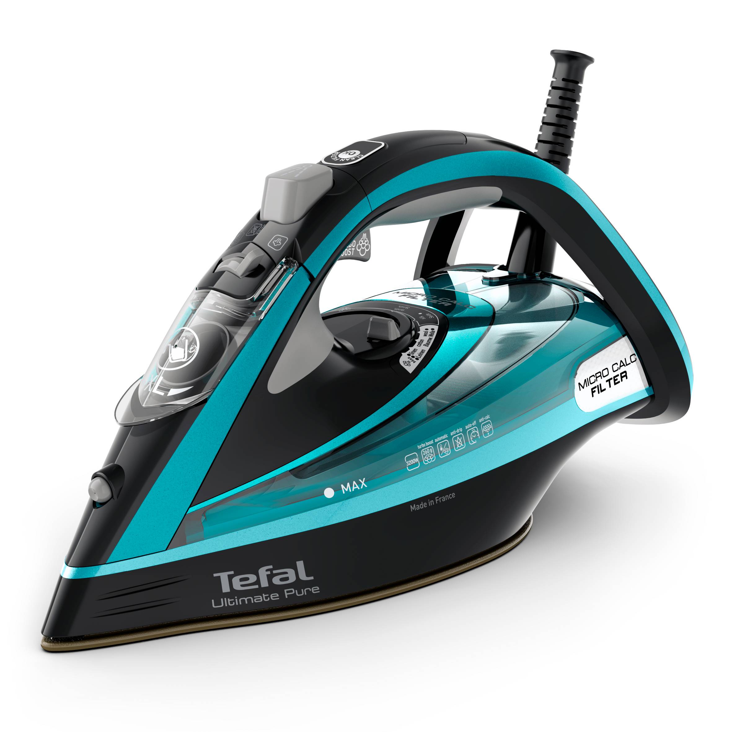 Gőzölős vasaló Tefal Ultimate Pure FV9844E0 Cián/Fekete