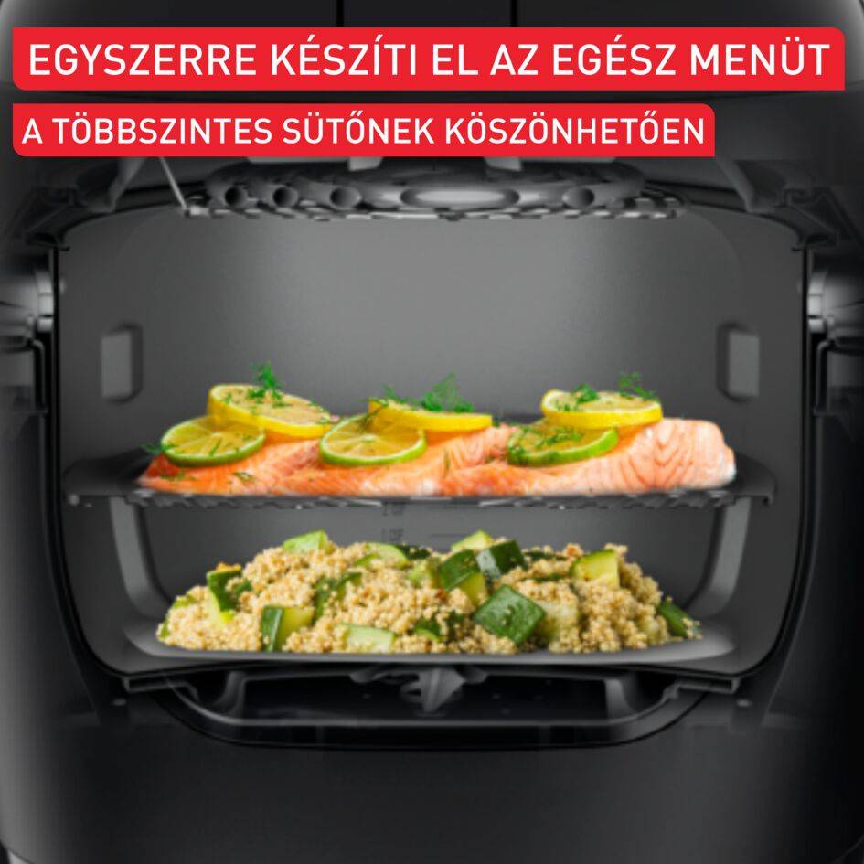 Multifunkcionális edény és Tefal Multicook & Fry forrólevegős sütő szürke MY731BF0