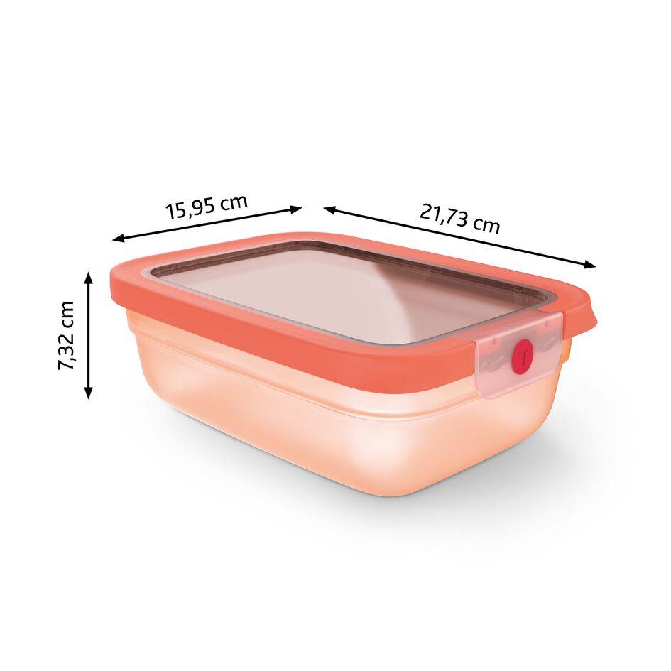 N1210810 oneClick élelmiszer-tároló Tefal téglalap alakú 1,2 l narancssárga