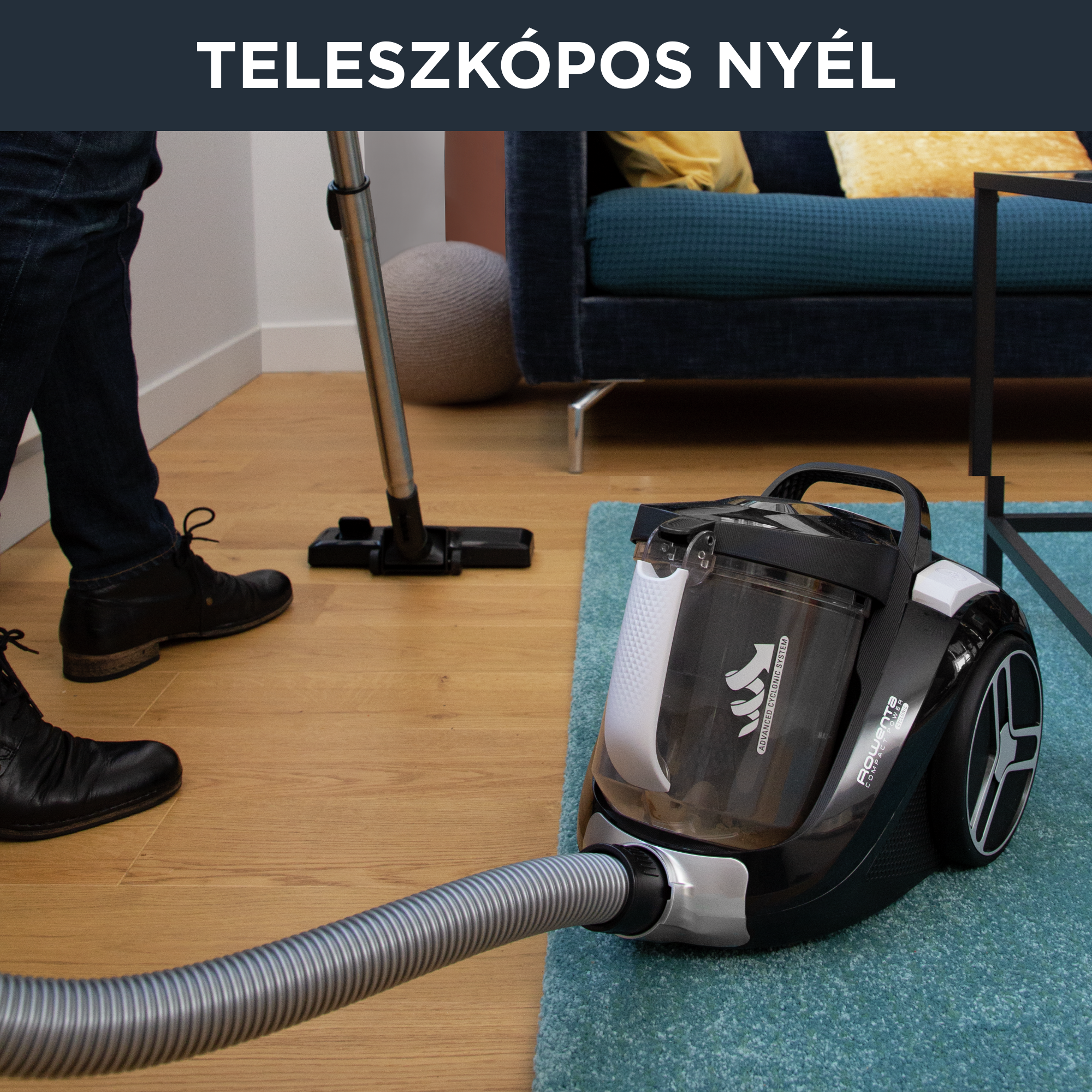 Porzsák nélküli porszívó COMPACT POWER CYCLONIC RO4825EA