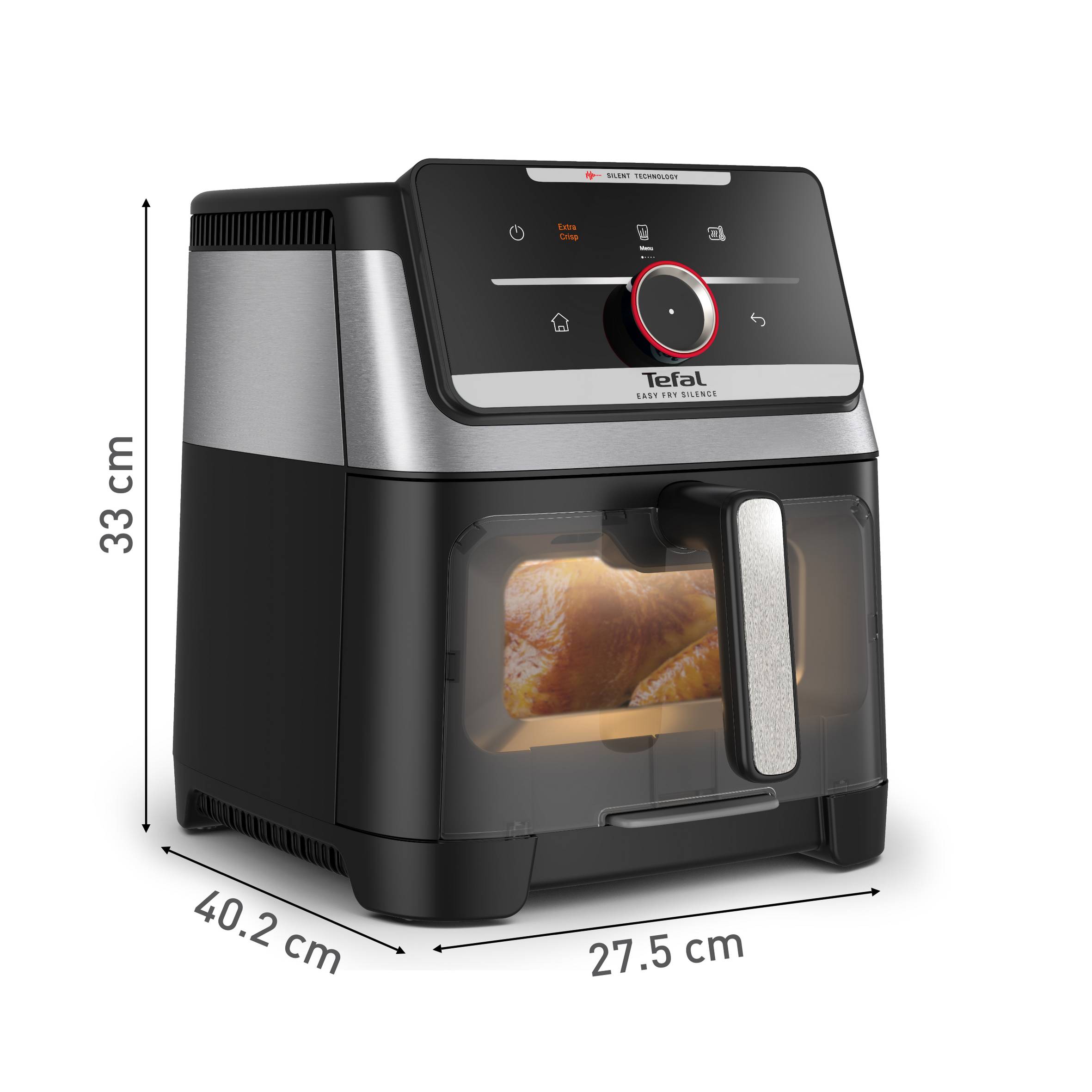 Tefal Easy Fry Silence, csendes forrólevegős fritőz, 7 literes, rozsdamentes acél, EY876E0