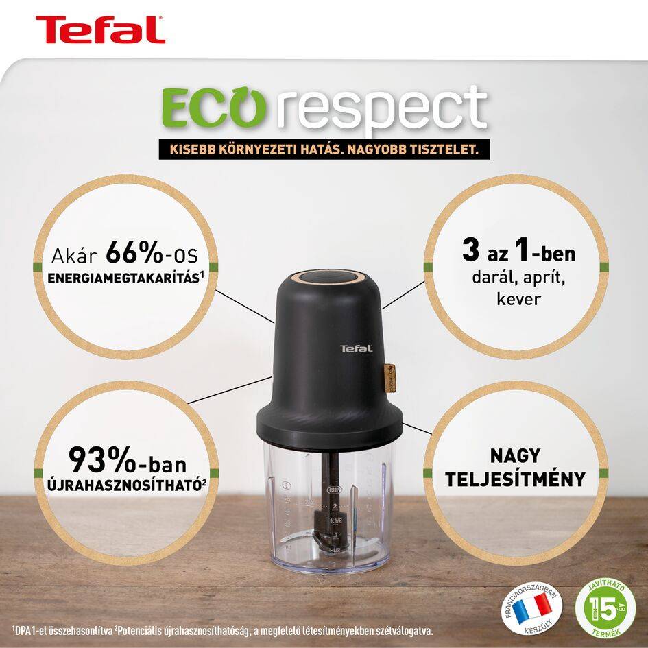 Elektromos aprító Tefal Eco Respect MQ80E838 Fekete