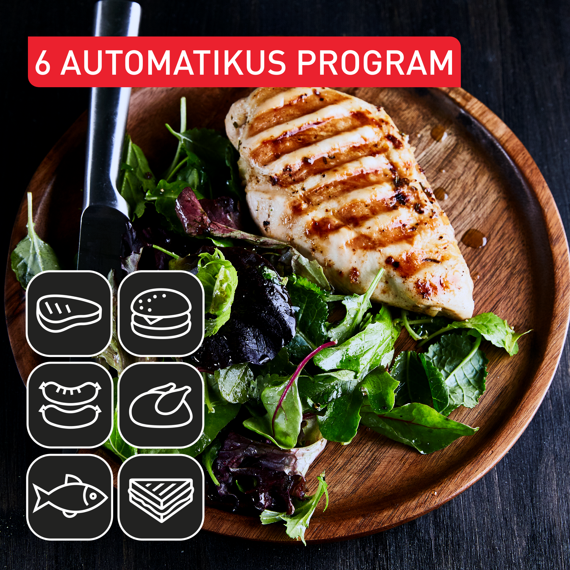 OptiGrill+ Elektromos grillsütő Tefal GC718D10