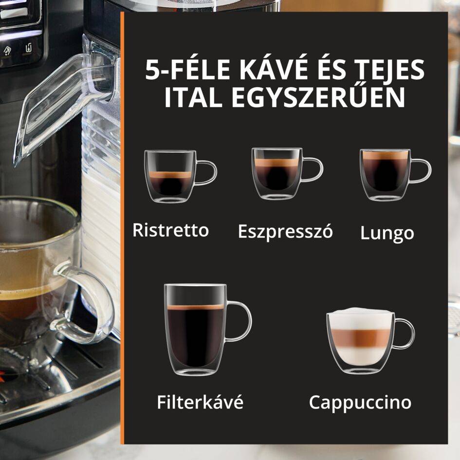 Automata kávéfőző KRUPS Serenity Milk EA402HE0 sötétszürke