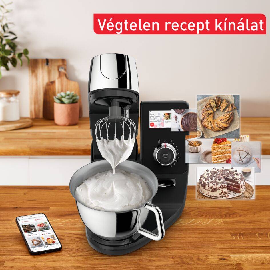 Konyhai robotgép Tefal i-Coach Touch, mérleggel QB951838 fekete/ezüst