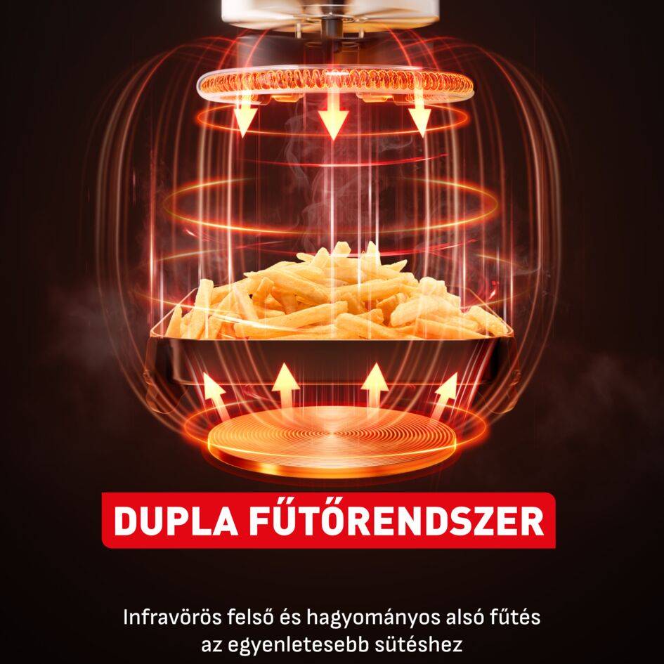 EY832HE0, Tefal EASY FRY INFRARED forrólevegős fritőz, 7 l, sötétszürke