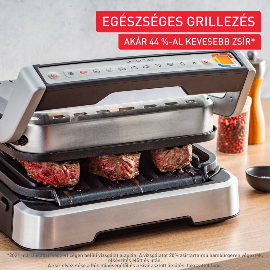 Elektromos grill Tefal OptiGrill 4az1-ben Inox GC774D30 Ezüst/Fekete