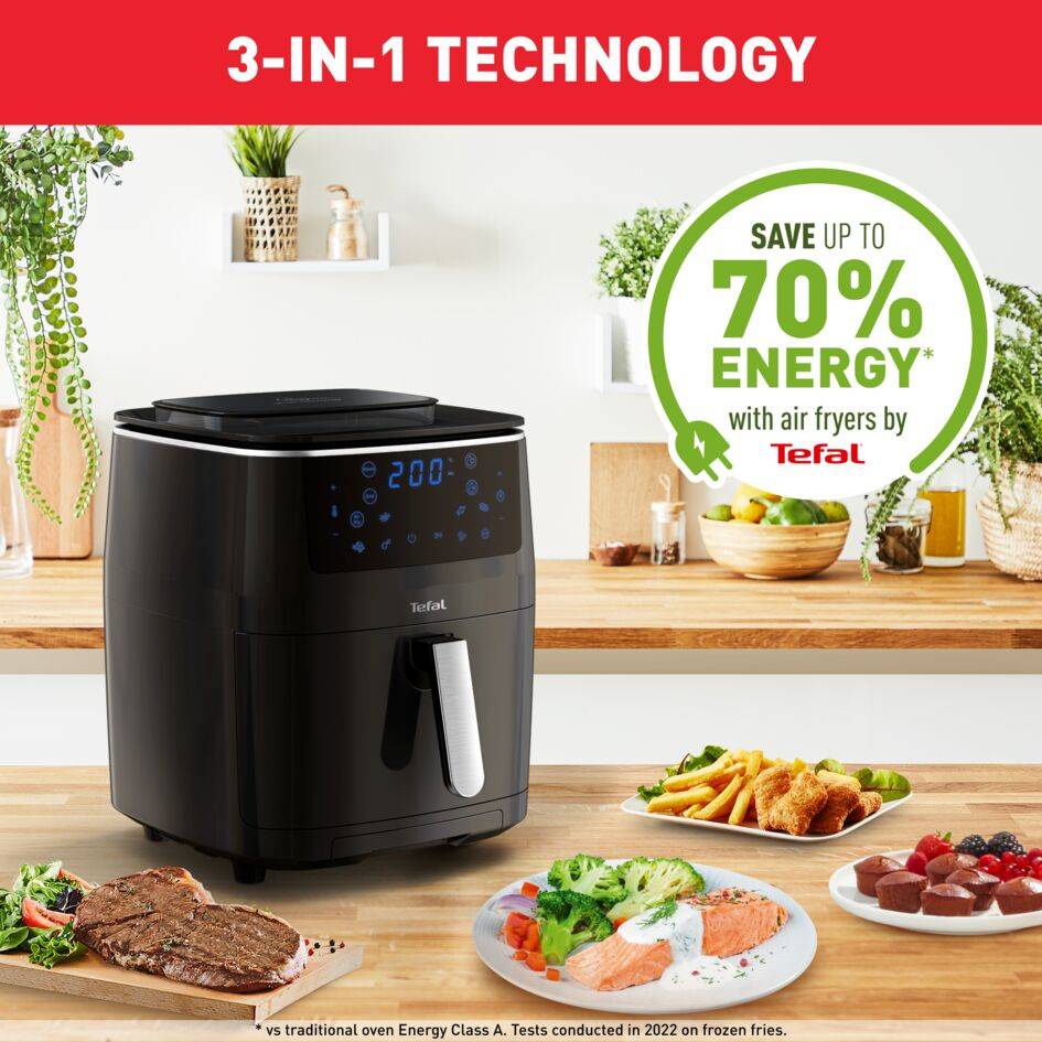 Forrólevegős fritőz Tefal Easy Fry & Grill & Steam 3az1-ben FW201815 Fekete