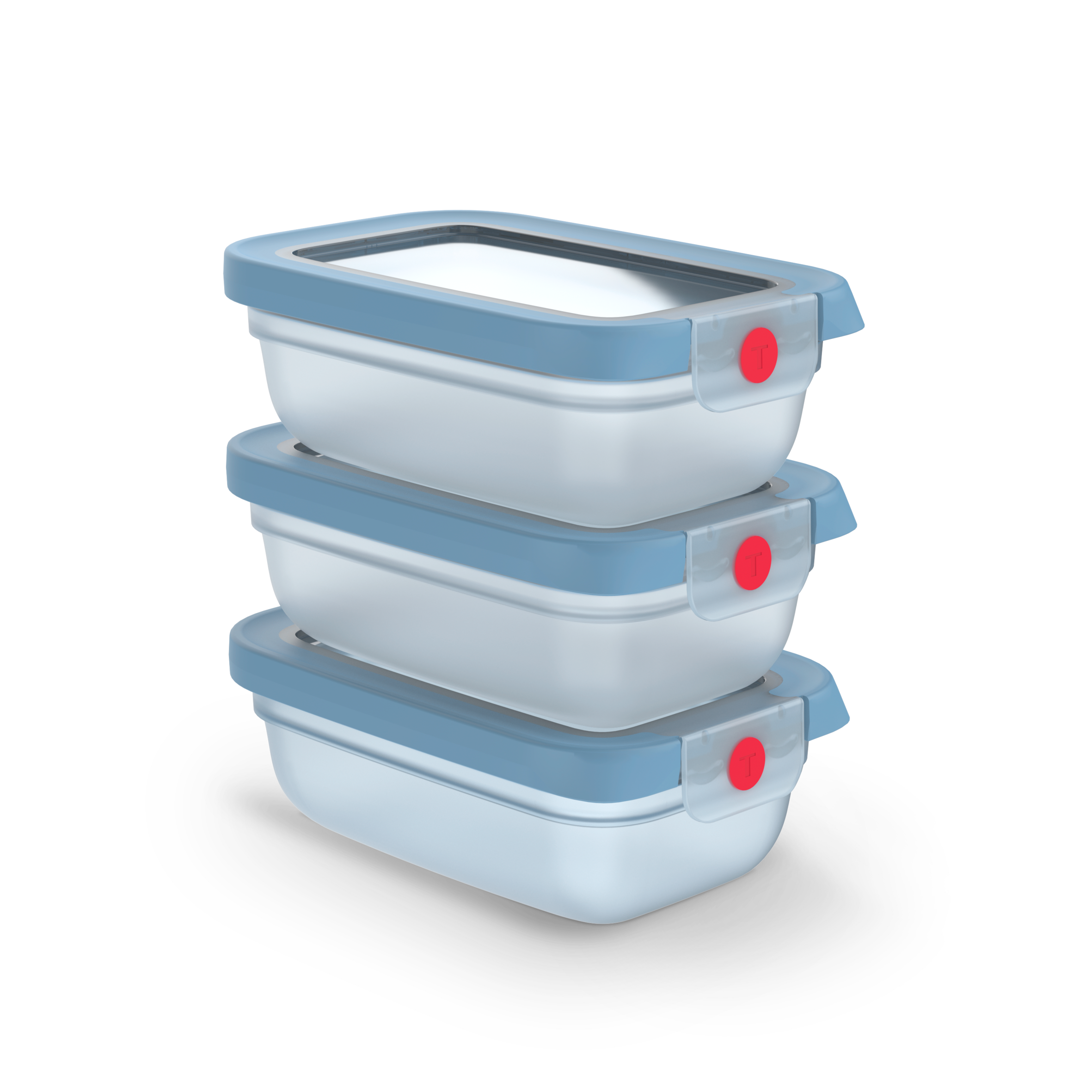 N1230510 OneClick élelmiszer-tároló dobozok 3 x 0,5 l kék