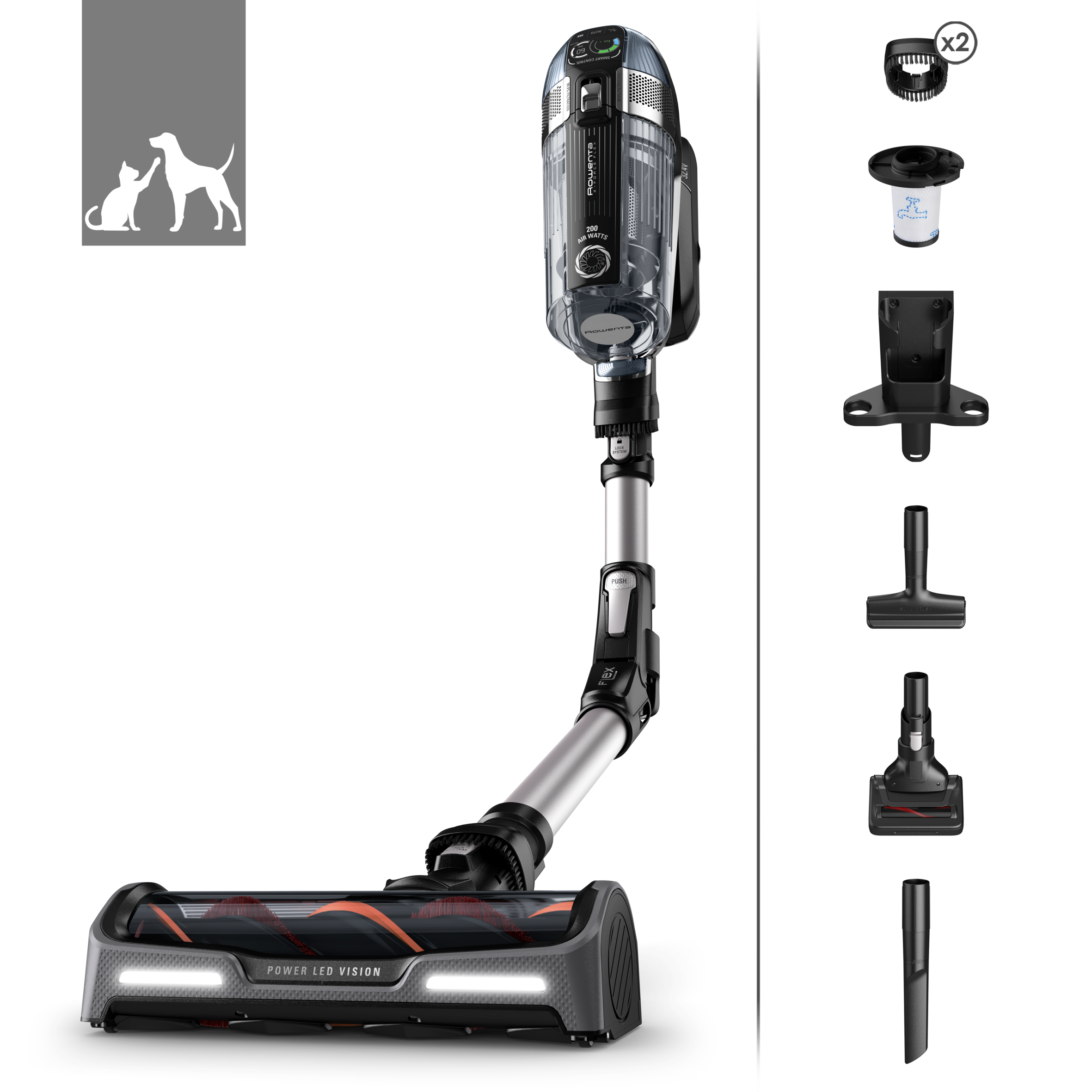 Rúdporszívó X-Force Flex 14.60 Animal 3v1 200AW RH9958WA