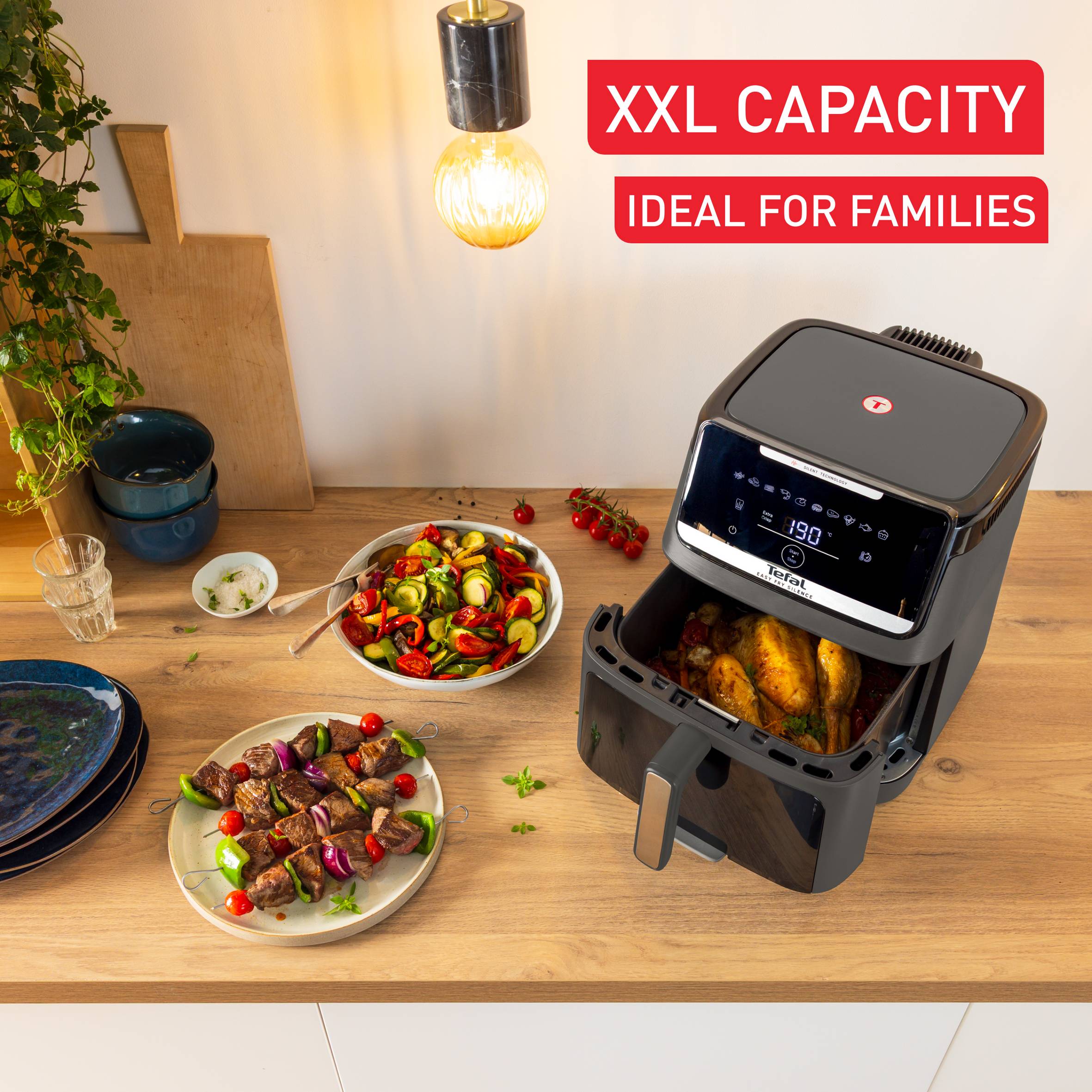 Forrólevegős fritőz Tefal Easy Fry Silence 7L EY846HE0 Sötét szürke