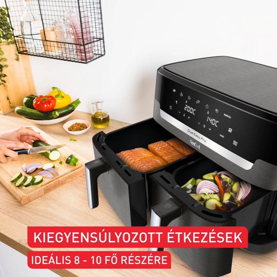 EY942HE0 Easy Fry Dual XXL légkeveréses fritőz Tefal 11 l