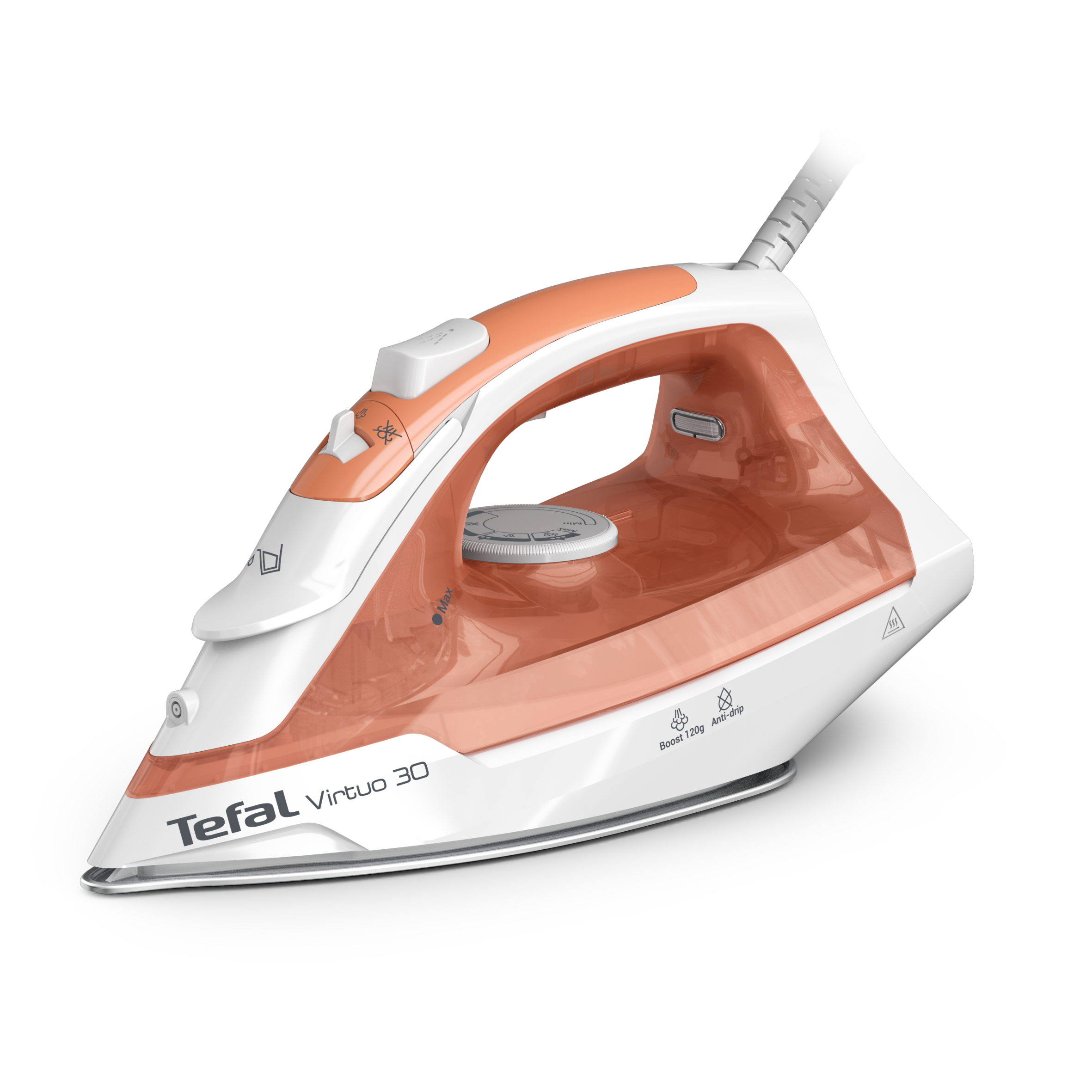 Tefal Virtuo 30 gőzölős vasaló, narancssárga, FV2C40